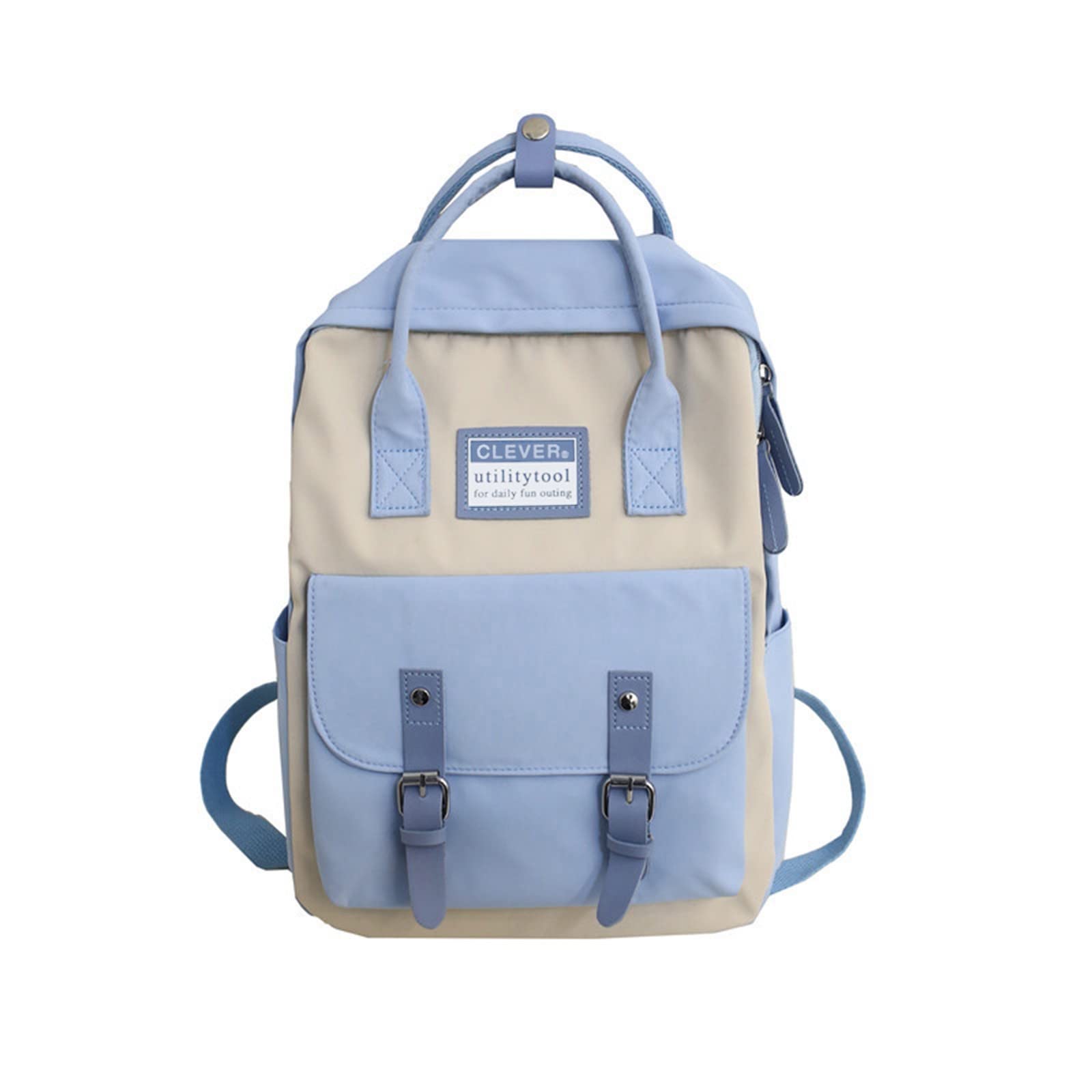 Cute Kawaii Backpack for Teens & Women - Small Size School Backpack with Pin Accessories (Blue, One Size) - Perfect for School, Travel & Daily Use