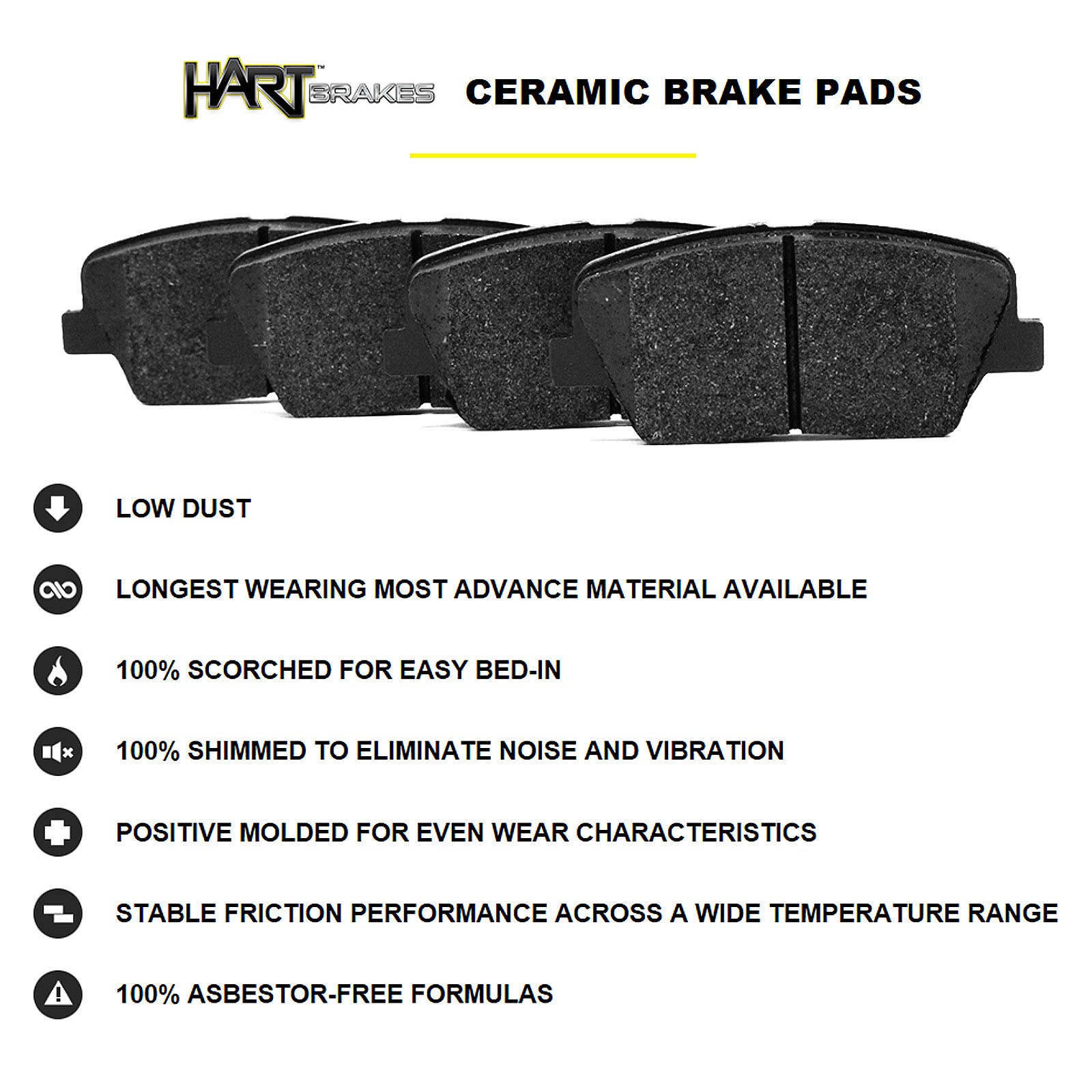 High-Performance Hart Ceramic Brake Pads & Rotors Kit for 1989-1990 Nissan 300ZX - Front Brake System Replacement | Smooth Stopping Power for Daily Commuting & Sport Driving | Perfect for City Traffic & Track Day Performance