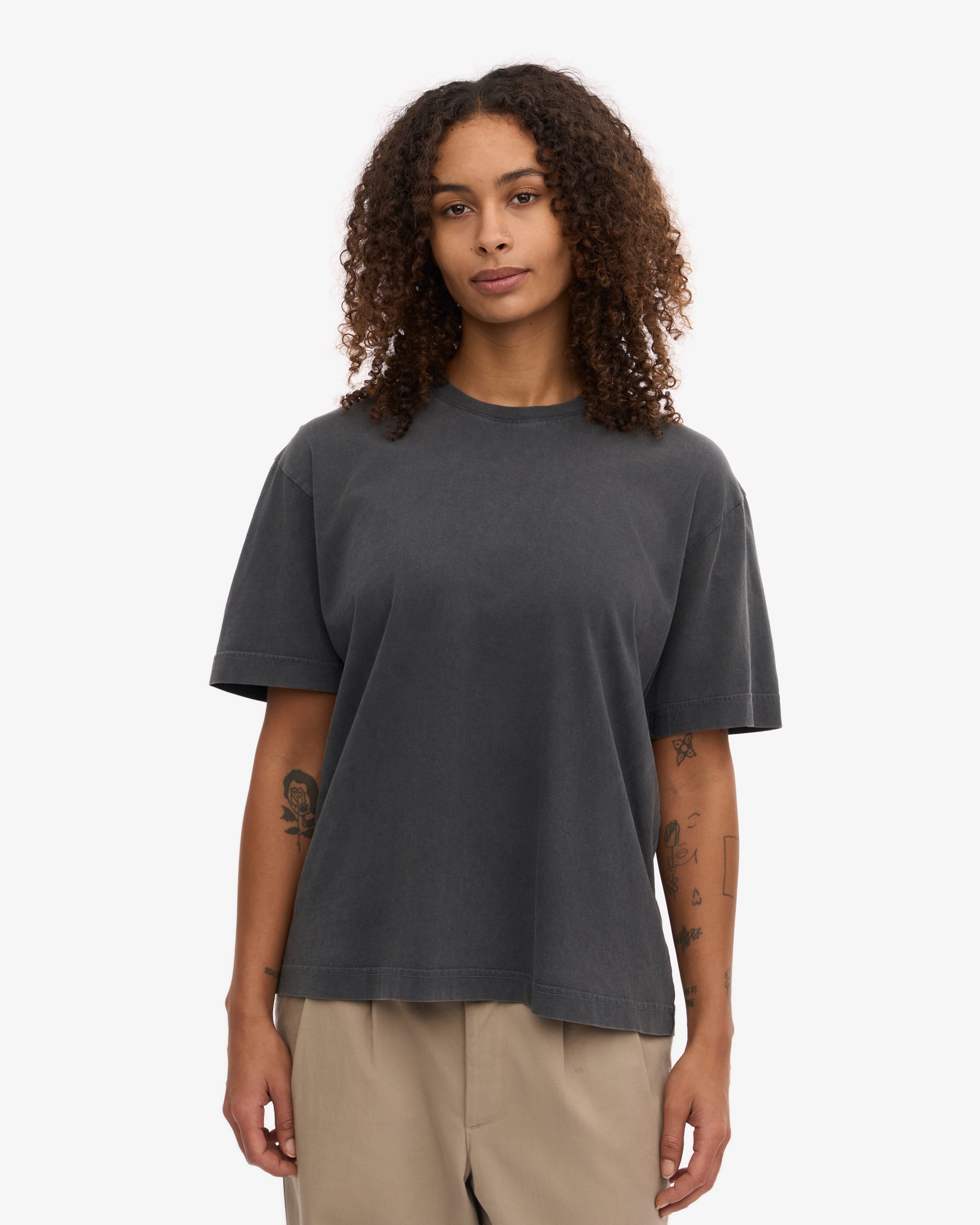 Oversized Organic Cotton T-Shirt for Men & Women | Faded Black | Soft & Comfortable | Perfect for Casual Wear, Loungewear & Everyday Outfits
