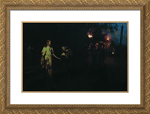 Gold Ornate Wood Frame with Double Matting