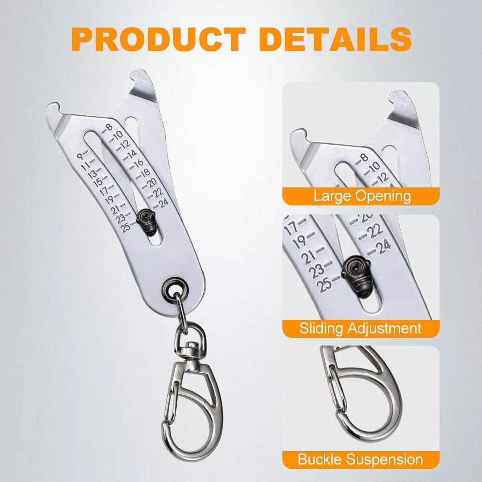 Portable Bolt & Thread Size Checker Keychain - 2Pcs Precision Measuring Tool for Nuts, Screws & Fasteners | Perfect for DIY, Auto Repair & Home Improvement Projects