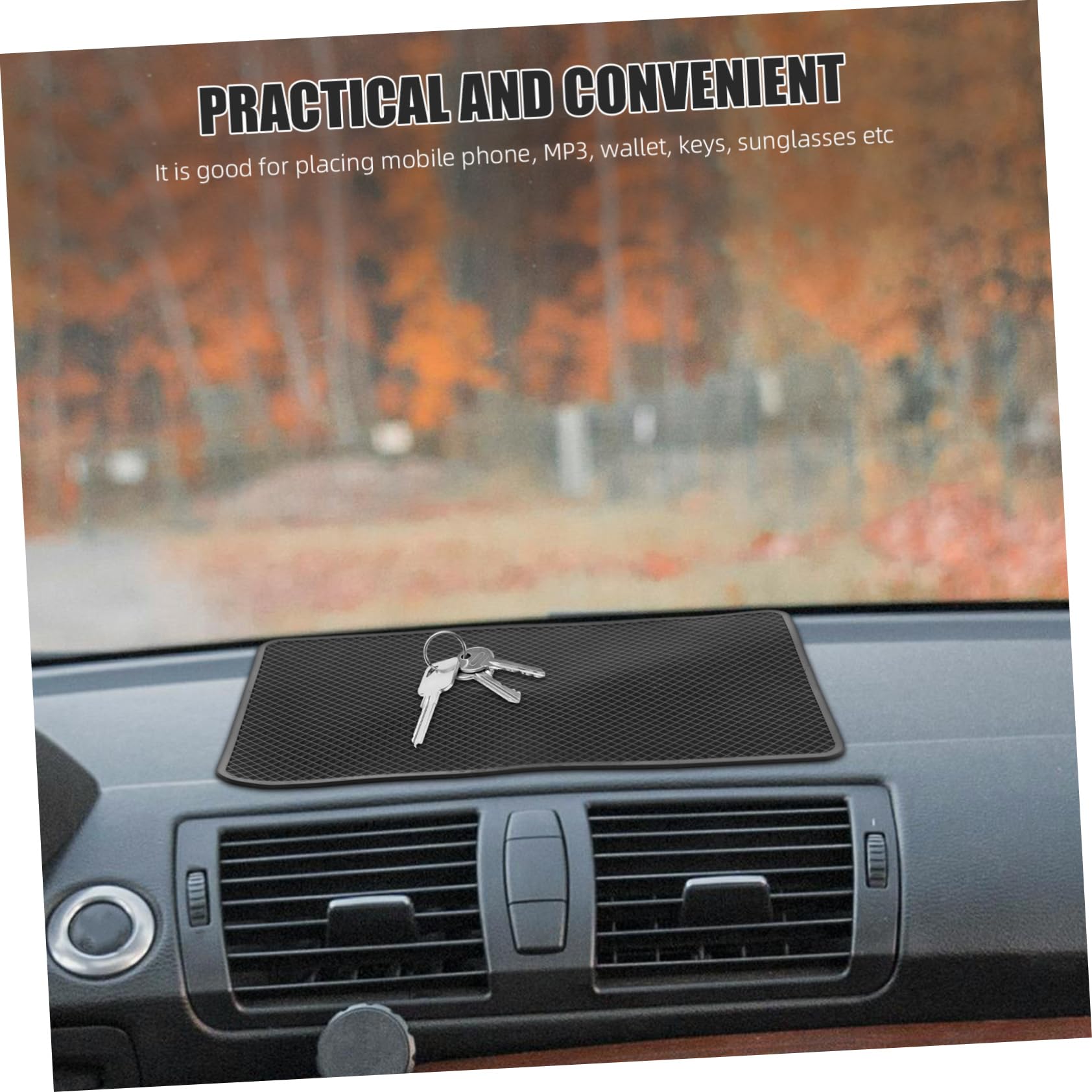 Non-Slip Car Dashboard Mat - Anti-Skid Phone Holder & Perfume Tray for Safe Driving | Universal Fit for Most Vehicles | Perfect for Road Trips & Daily Commutes