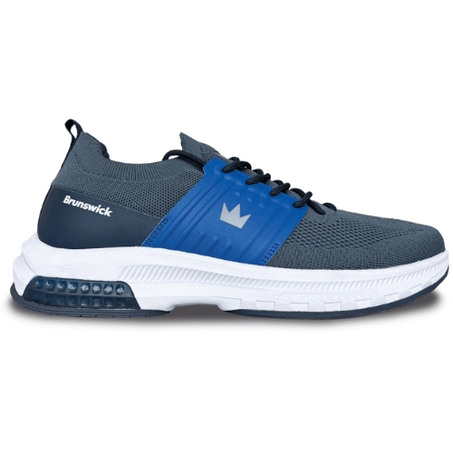 Brunswick Alpha Max Grey/Navy Bowling Shoes for Men & Women - Lightweight & Comfortable for League Play & Practice - Perfect for Bowling Enthusiasts & Professionals