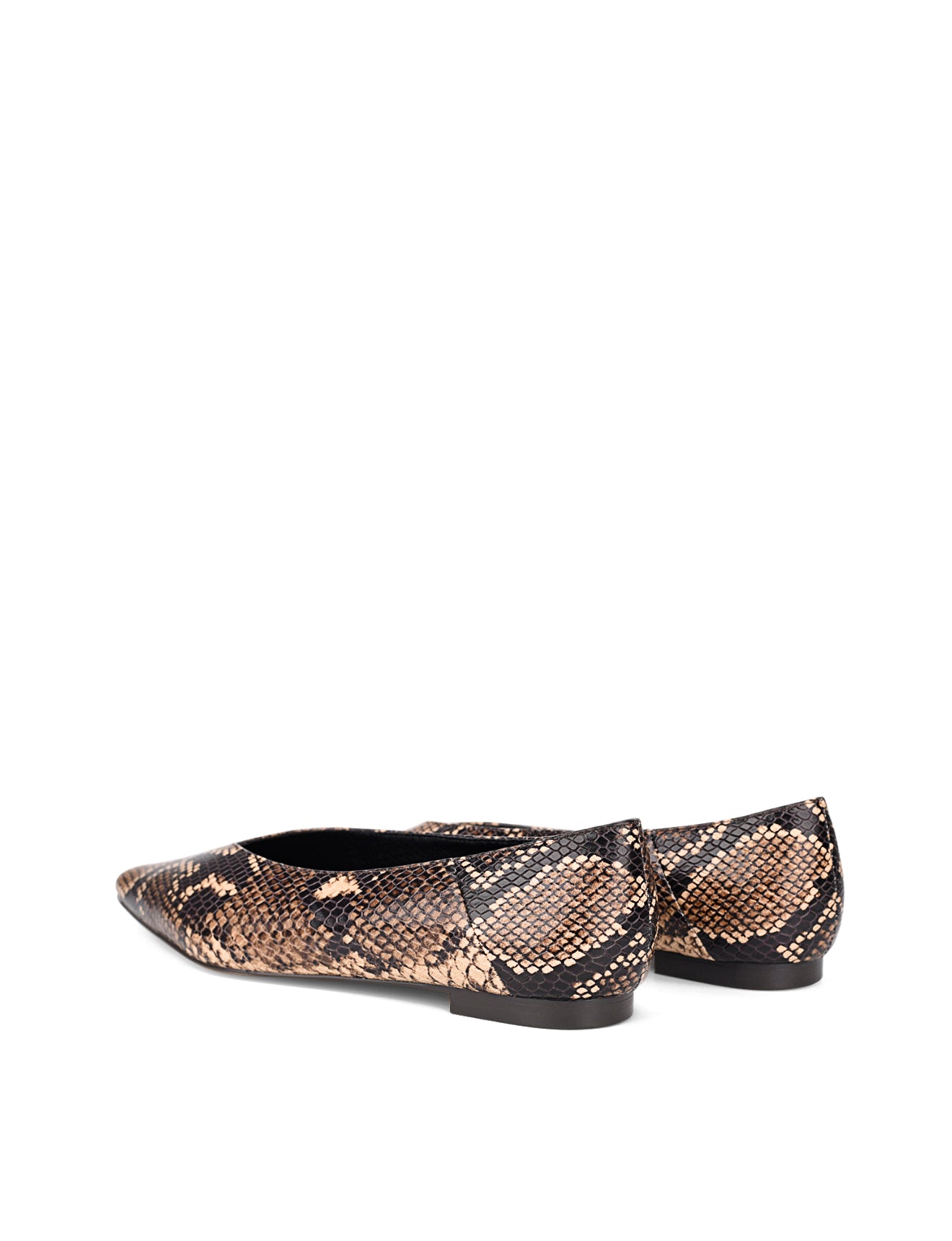 Locke Flat Pumps for Women - Brown Snake Leather Loafers | Comfortable Slip-On Shoes for Office, Casual & Travel
