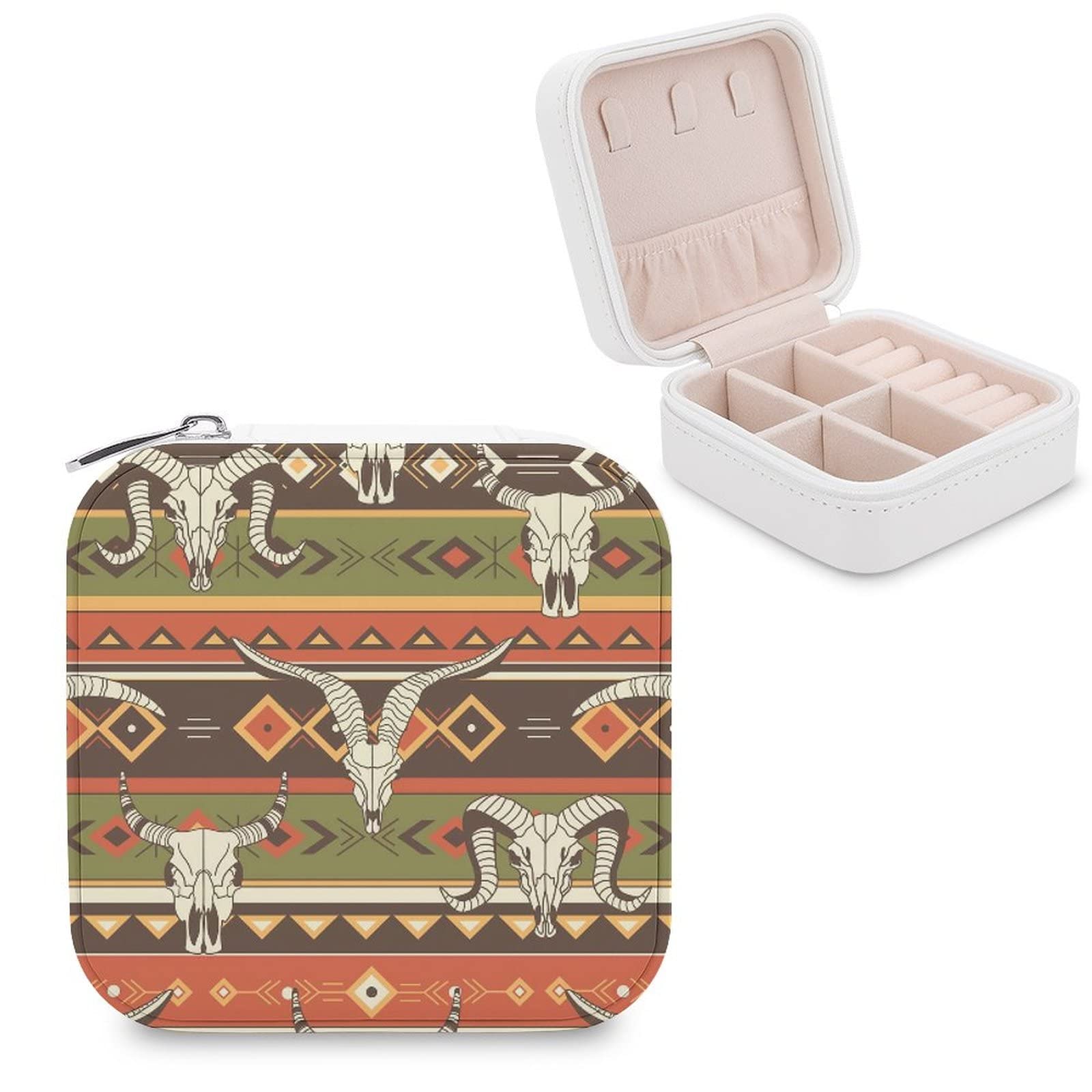 Women's PU Leather Jewelry Organizer Box - Portable Travel Jewelry Case for Rings, Earrings, Necklaces & Bracelets - Perfect for Home Storage, Travel & Gift Giving