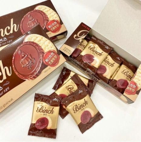 LOTTE Binch Korean Chocolate Sandwich Biscuits 102g - Delicious Snack for Office, School & Travel | Authentic Korean Treat