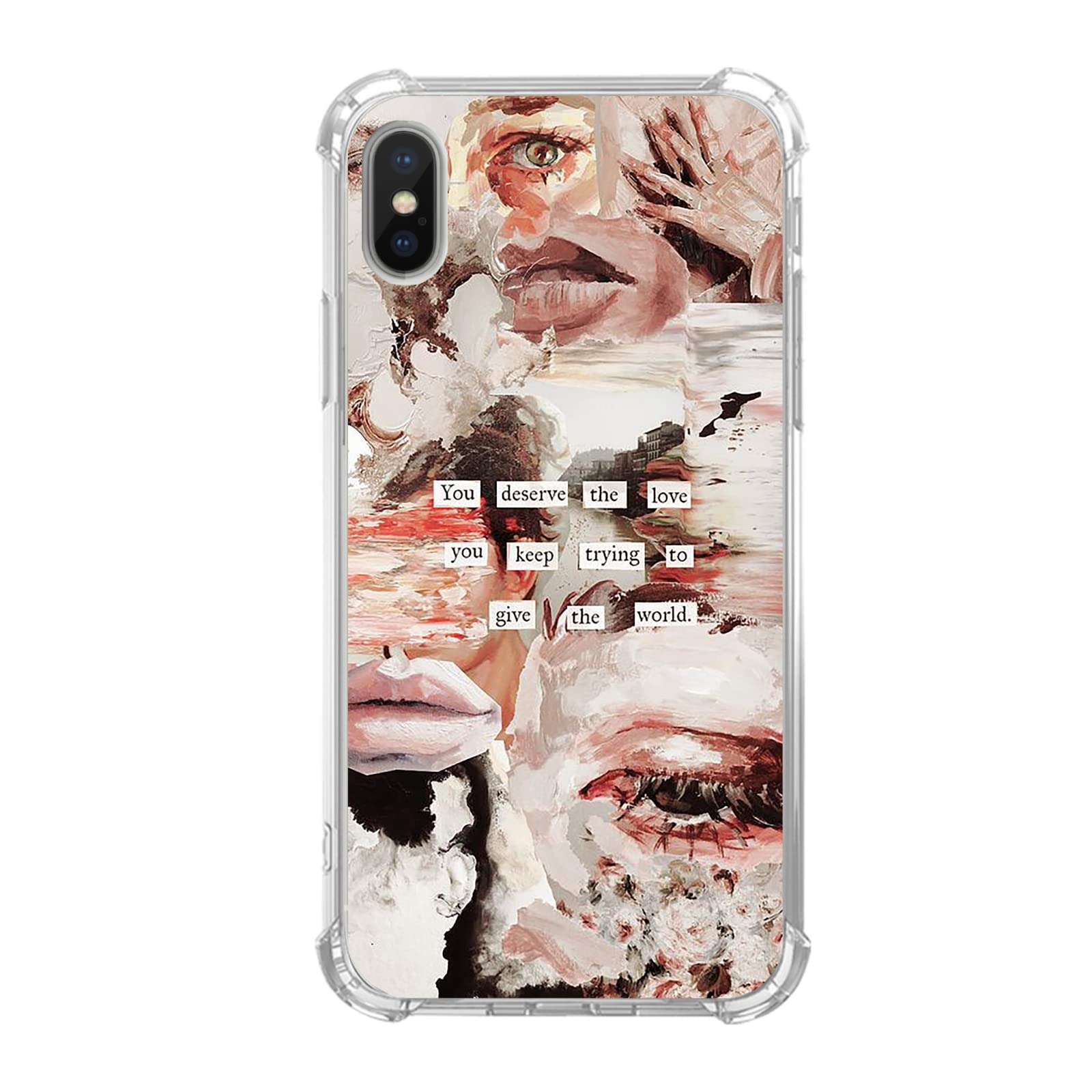 Abstract Art Collage Phone Case for iPhone Xs/X - Trendy Aesthetic TPU Bumper Cover with Unique Design | Perfect for Fashion Lovers & Art Enthusiasts