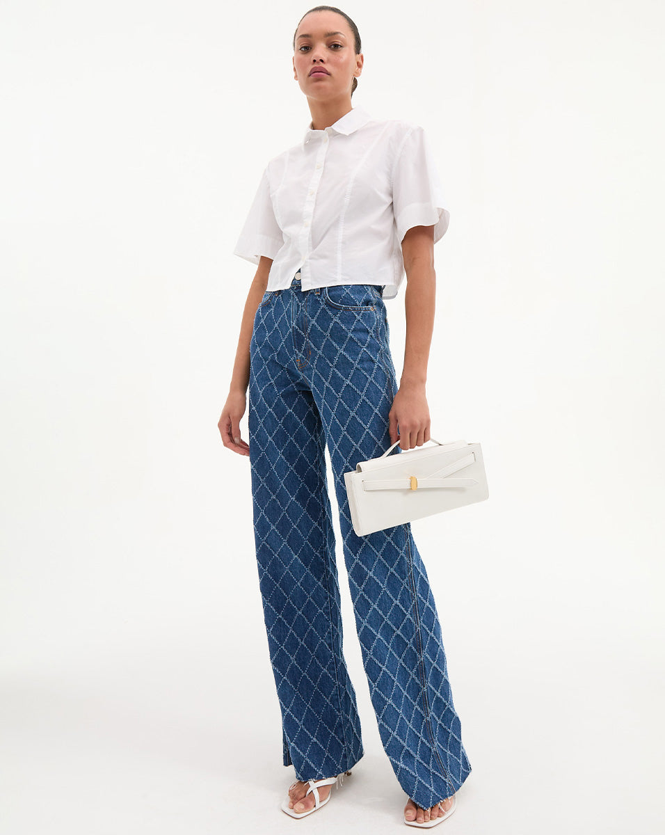 Claire Cropped Shirt for Women - Trendy Short Sleeve Casual Top | Perfect for Summer Outfits, Beach Vacations & Date Nights