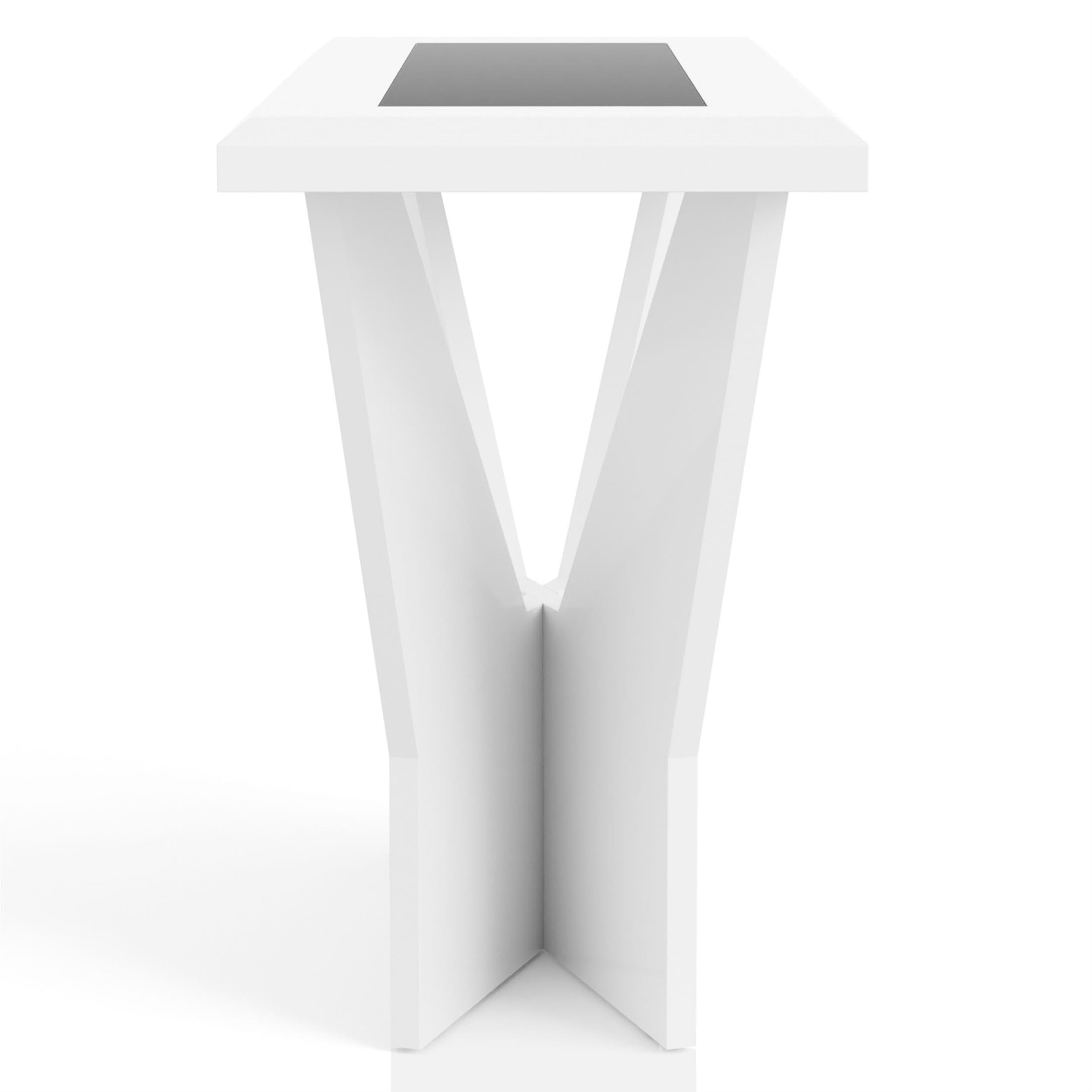 Avens Contemporary White Wood Geometric Sofa Table - Modern Accent Furniture for Living Room, Entryway & Office - Stylish Side Table for Small Spaces