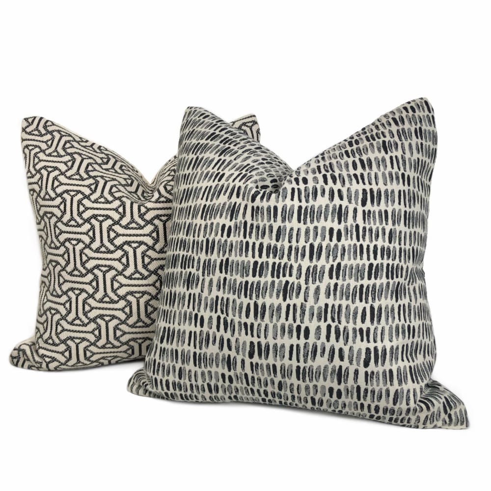 Wilder Black Gray Paint Dabs Pillow Cover - Modern Abstract Decorative Throw Pillow Case for Living Room, Bedroom & Sofa