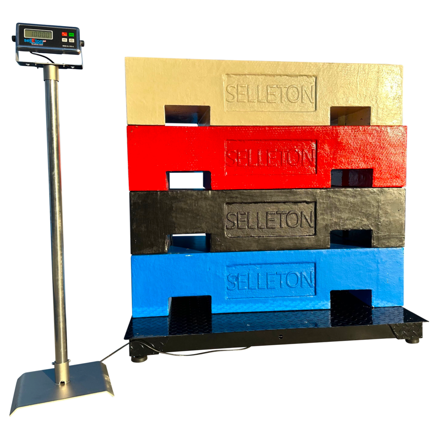 SellEton SL 700 4x4 (48x48 Inches) Heavy Duty Industrial Floor Scale - Warehouse Pallet Scale for Shipping, Logistics & Manufacturing | Commercial Weighing Solution for Forklifts & Pallets