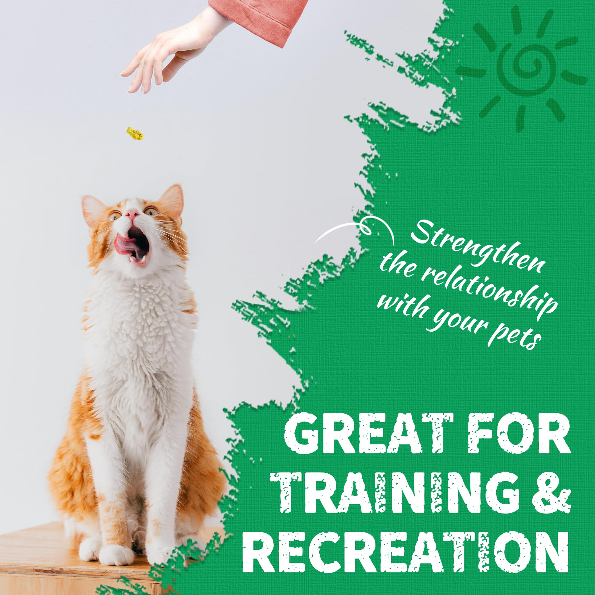 13.4 OZ Cat Treats with Catnip - Healthy Natural Chicken Flavor Snacks for Cats | Training Biscuits, Dental Care & Hairball Control | Perfect for Rewards, Playtime & Bonding
