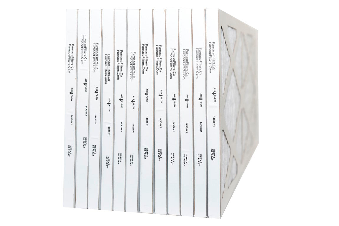 14x30x1 MERV 8 Pleated Air Filters - 12 Pack | High Efficiency Furnace Filters for Home HVAC Systems | Perfect for Allergies, Dust & Pet Hair Protection