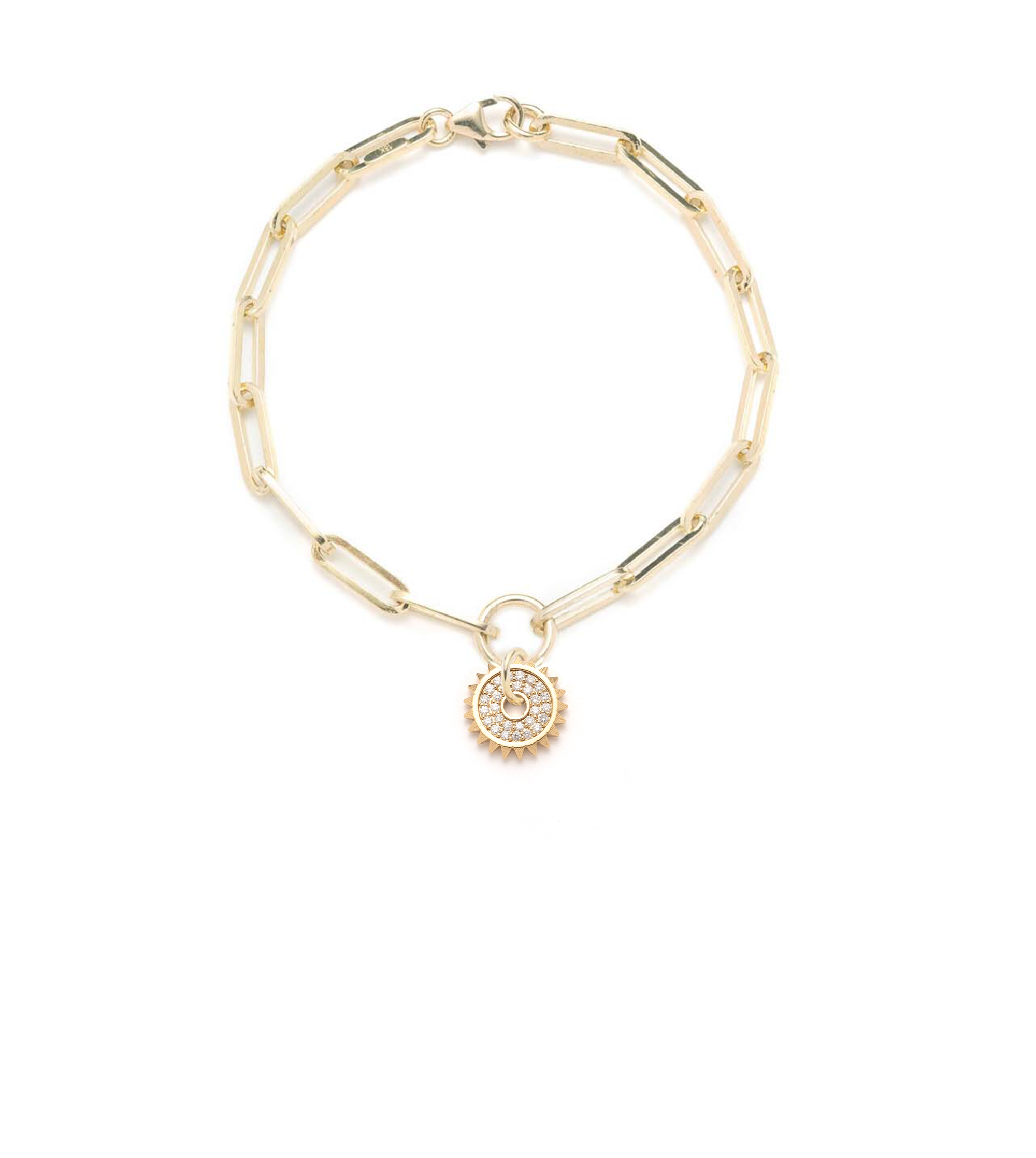 Pave Disk Classic Fob Clip Chain Bracelet for Women - Elegant Jewelry Gift for Birthday, Anniversary & Special Occasions