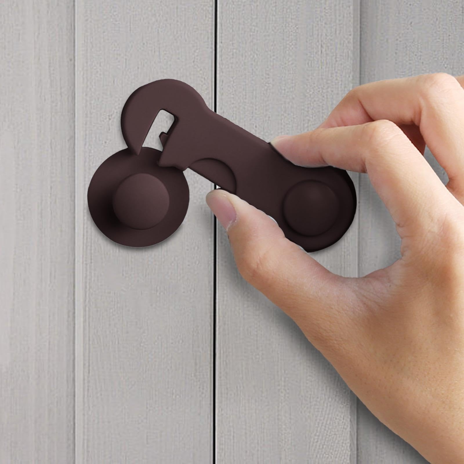 GaotKeut Child Safety Lock - Multi-Purpose Baby Proofing Cabinet & Drawer Lock for Oven, Fridge, Doors (Brown) - Secure Your Home & Protect Toddlers