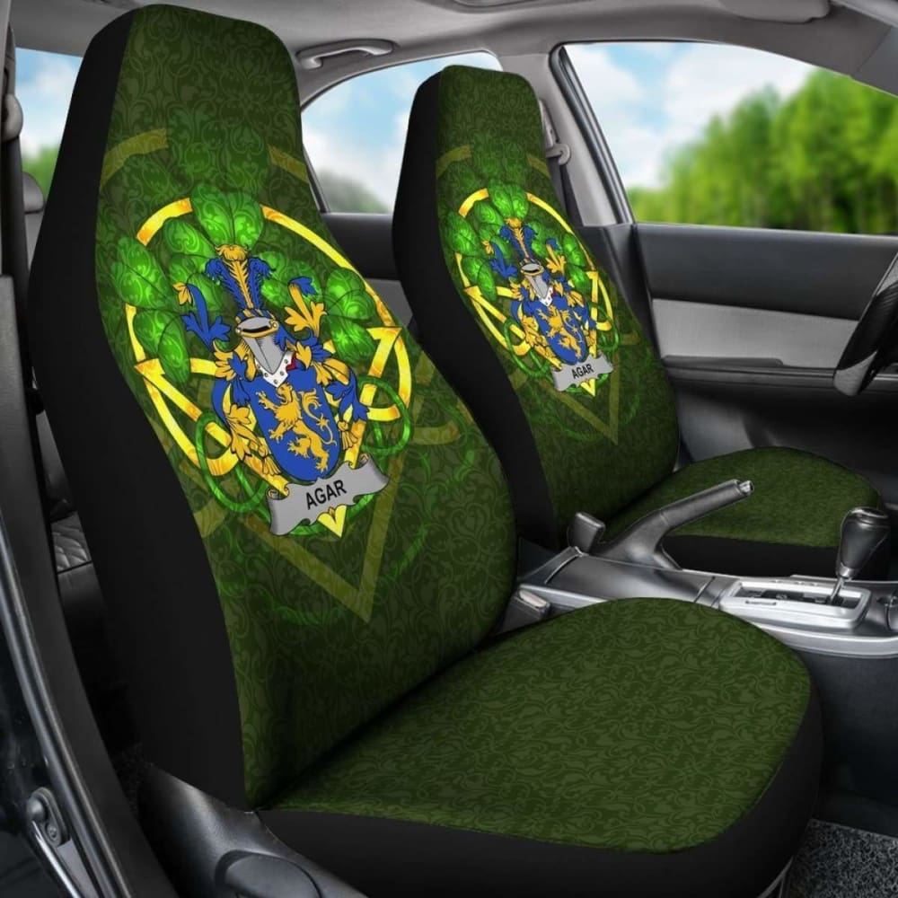 Ireland Car Seat Cover Set of 2 - Celtic Shamrock Design, Universal Fit for Cars, SUVs & Trucks - Perfect for St. Patrick's Day Decor & Irish Pride Accessories