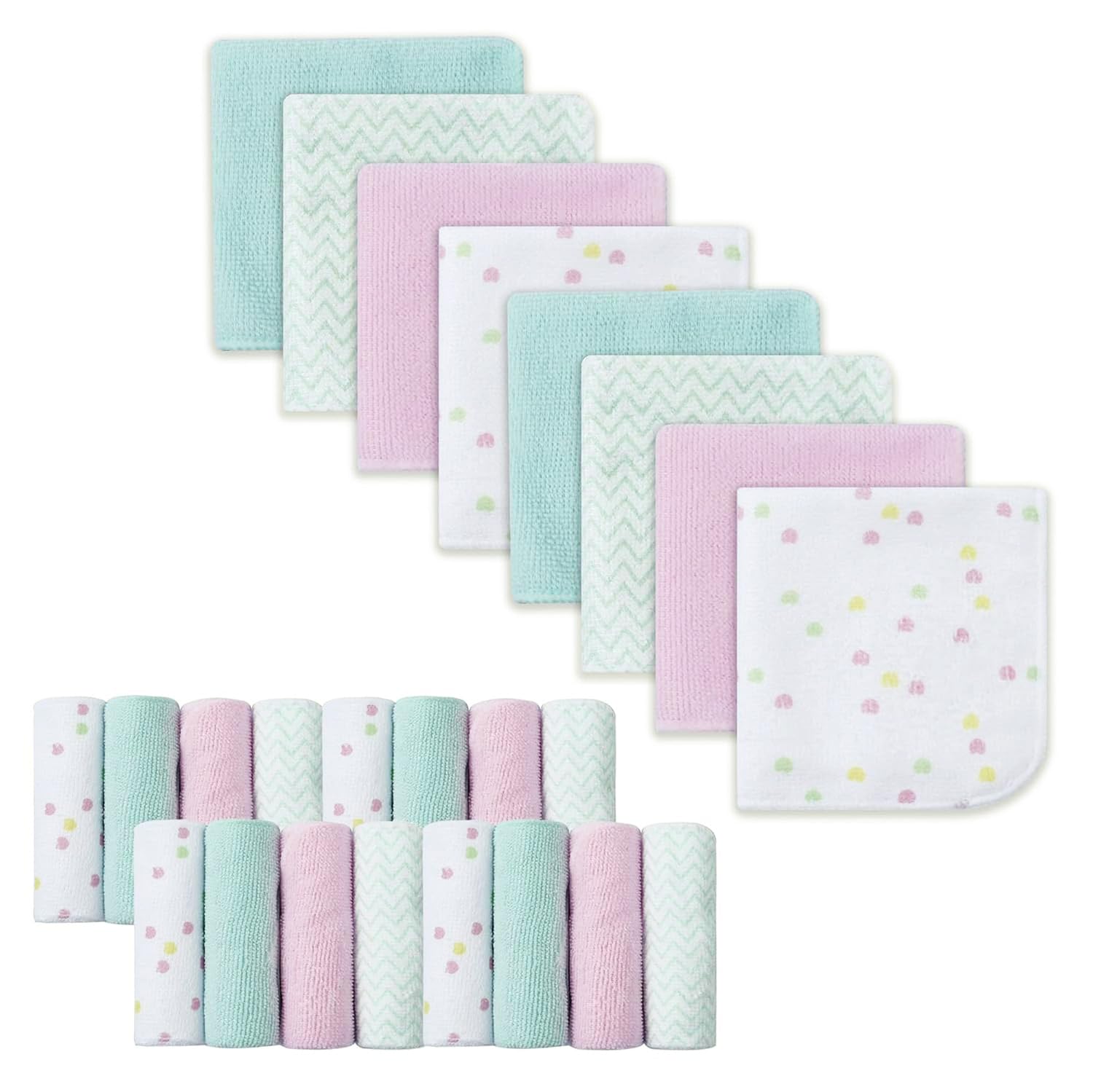 24 Pack Ultra Soft Baby Washcloths - Extra Absorbent & Gentle for Sensitive Skin | 9x9 Inch Unicorn Design Wash Cloths for Boys & Girls | Perfect for Bath Time, Face Cleaning & Newborn Care