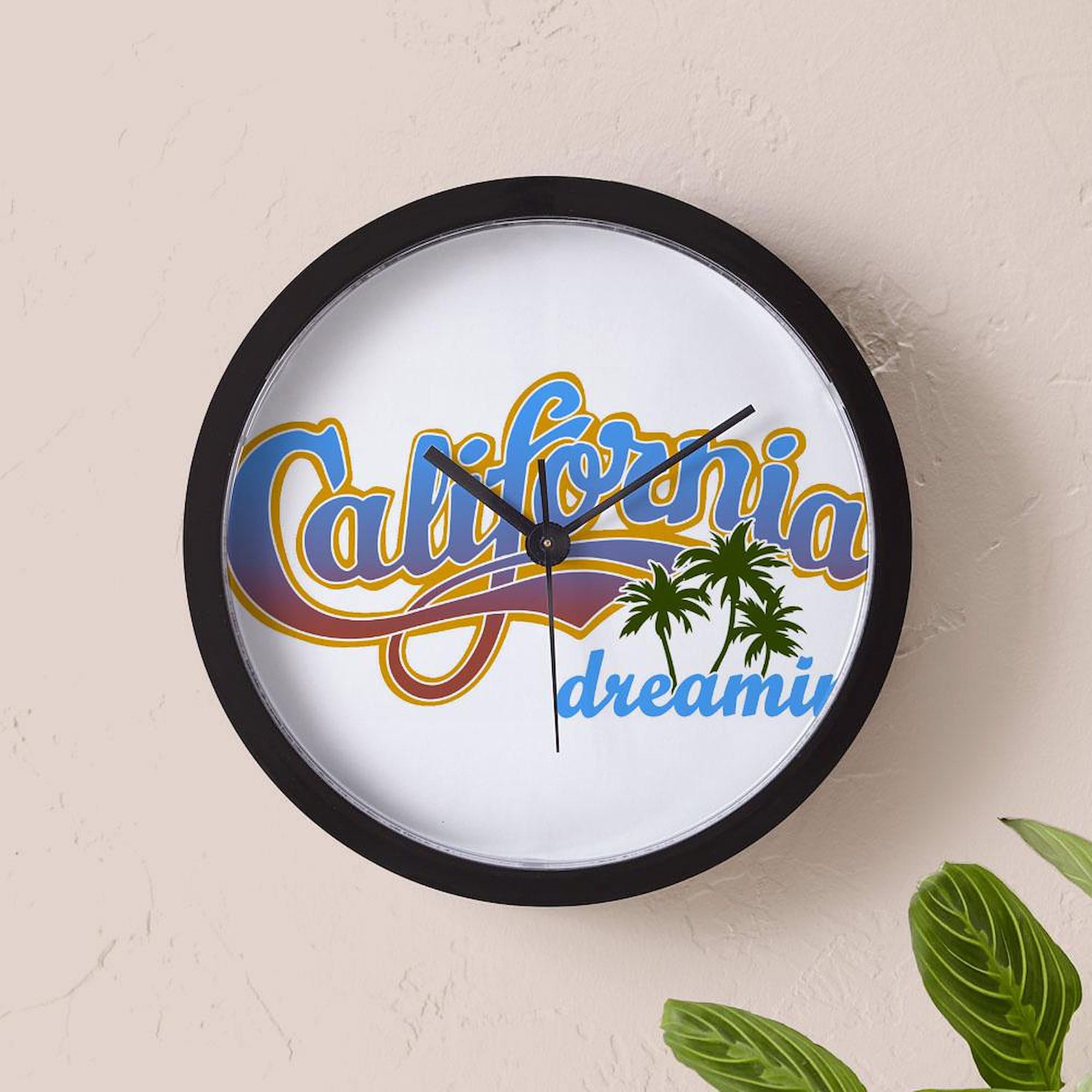 California Dreamin 10 Inch Wall Clock - Stylish Decor for Living Room, Kitchen & Office | Perfect for Home, Office & Gift Giving