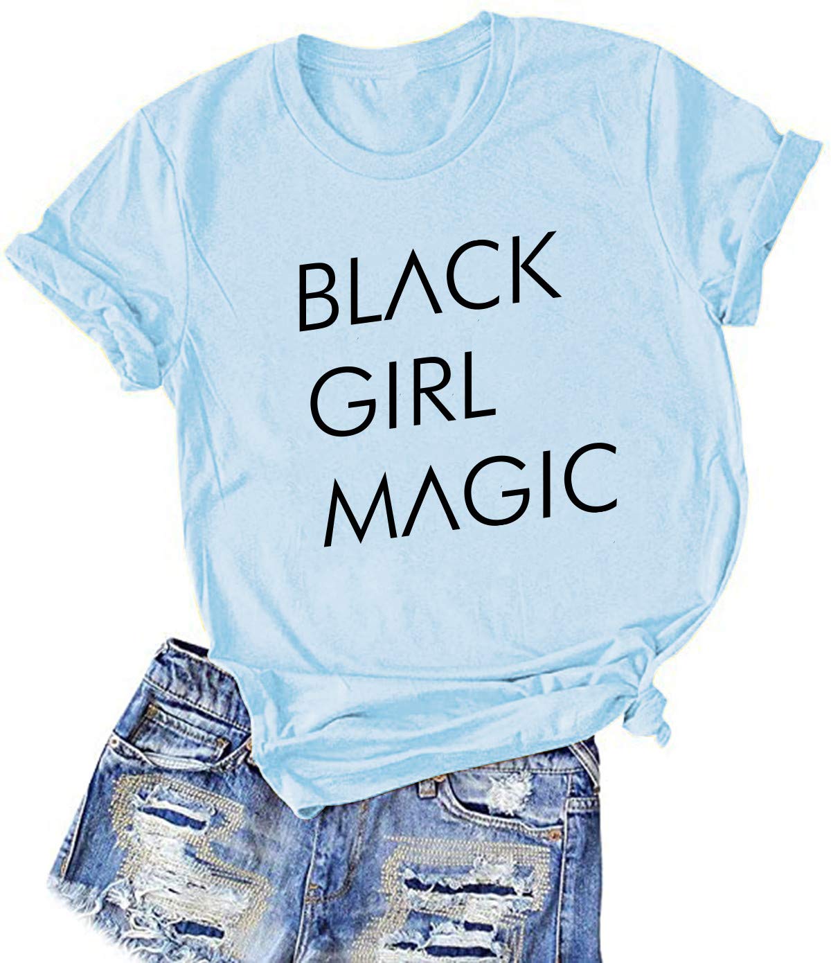 Black Girl Magic T-Shirt for Women - Cute Junior's Graphic Tee | Trendy Casual Wear for Everyday, Parties & Empowerment Events