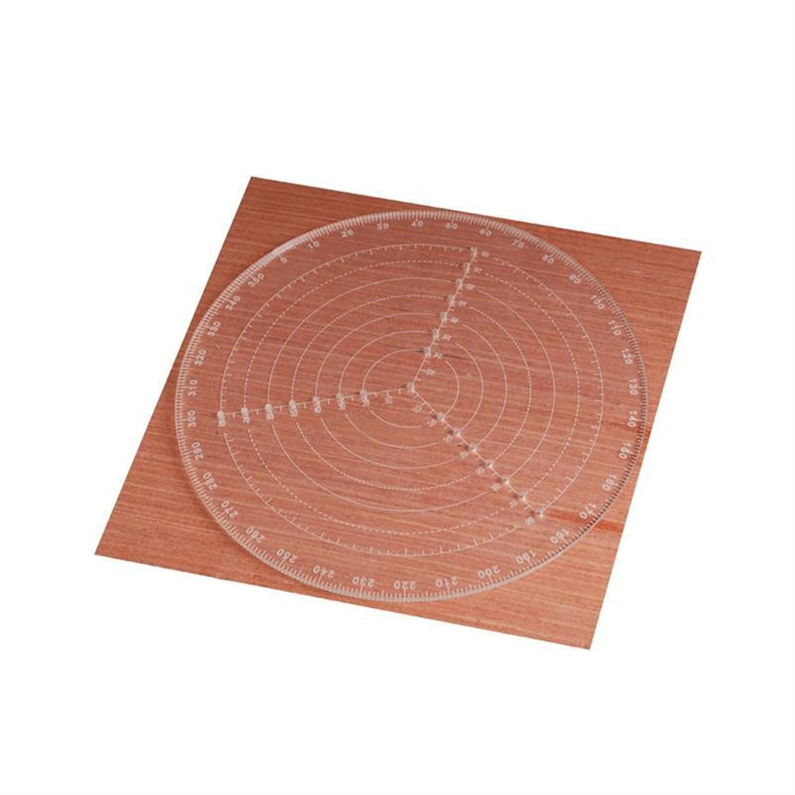 **Precision Woodworking Ruler & Compass Set - Clear Acrylic Measuring Tool for Wood Turners, Bowls, Lathe Work - Perfect for Drawing Circles, Diameter Marking & Center Finding - Ideal for DIY Projects & Professional Woodworking**