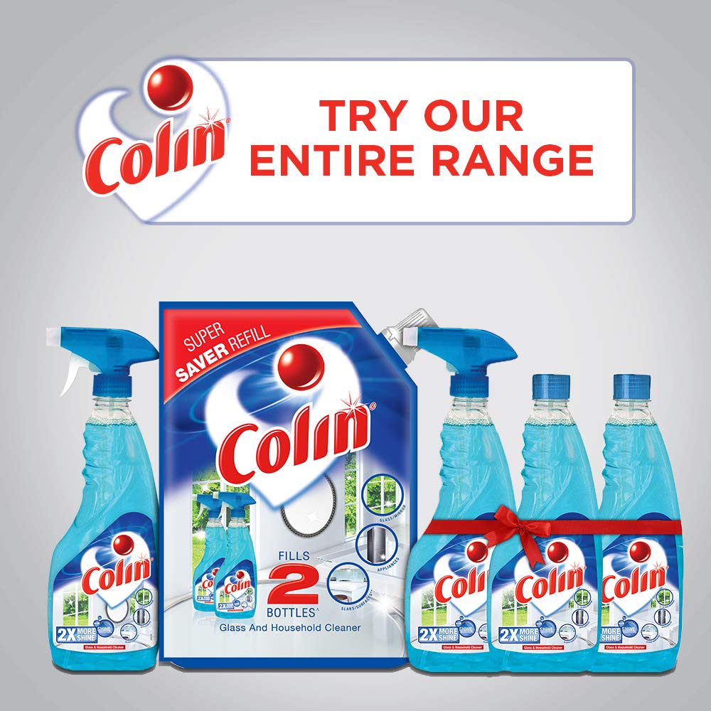 Colin Glass Cleaner Spray - 500ml (2-Pack) | Streak-Free Window & Mirror Cleaner for Home, Office & Car | Fast-Drying Formula for Crystal Clear Shine