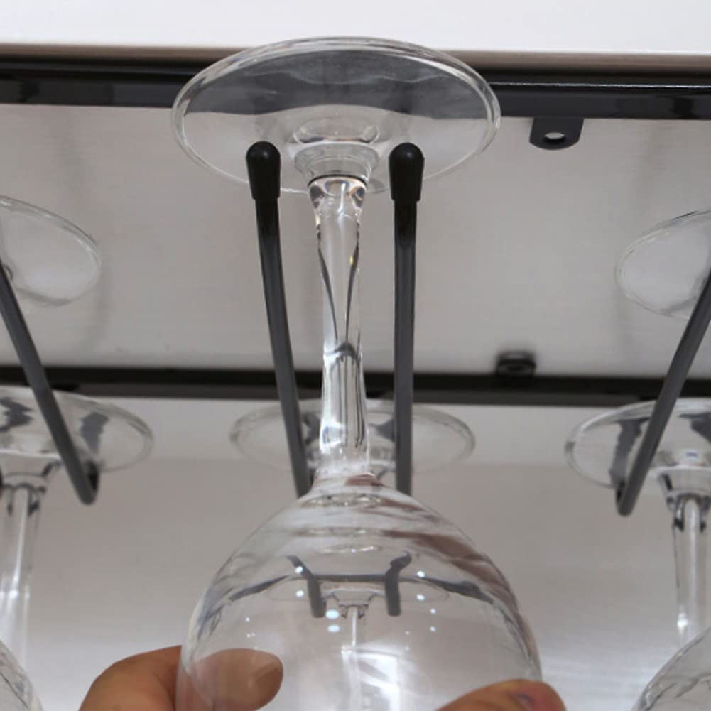 12 Inch Under Cabinet Wine Glass Rack - 3-Tier Stemware Holder with Rustproof Iron Frame for Kitchen Storage & Air Drying | Perfect for Home Bars, Restaurants & Wine Enthusiasts
