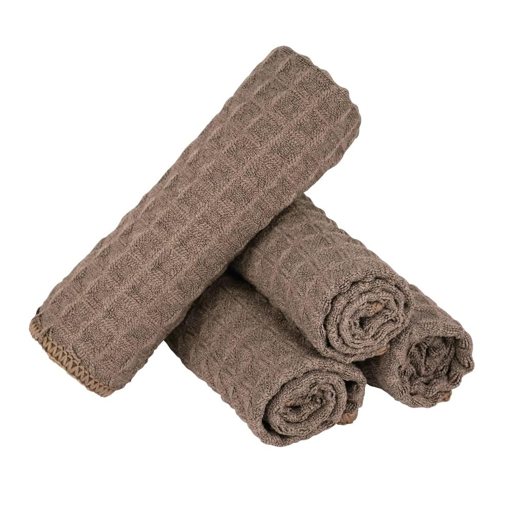 **Barista Microfiber Cleaning Cloths 4-Pack – Premium Waffle Weave Towels for Espresso Machines, Steam Wands, Countertops & Kitchen (12
