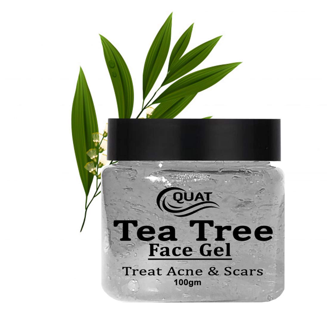 Quat Tea Tree Face Gel for Acne & Scar Treatment - 100g Anti-Blemish Gel for Glowing Skin, Oily Skin Care - Women & Men | Daily Skincare Routine, Post-Workout Face Care, Travel Essential