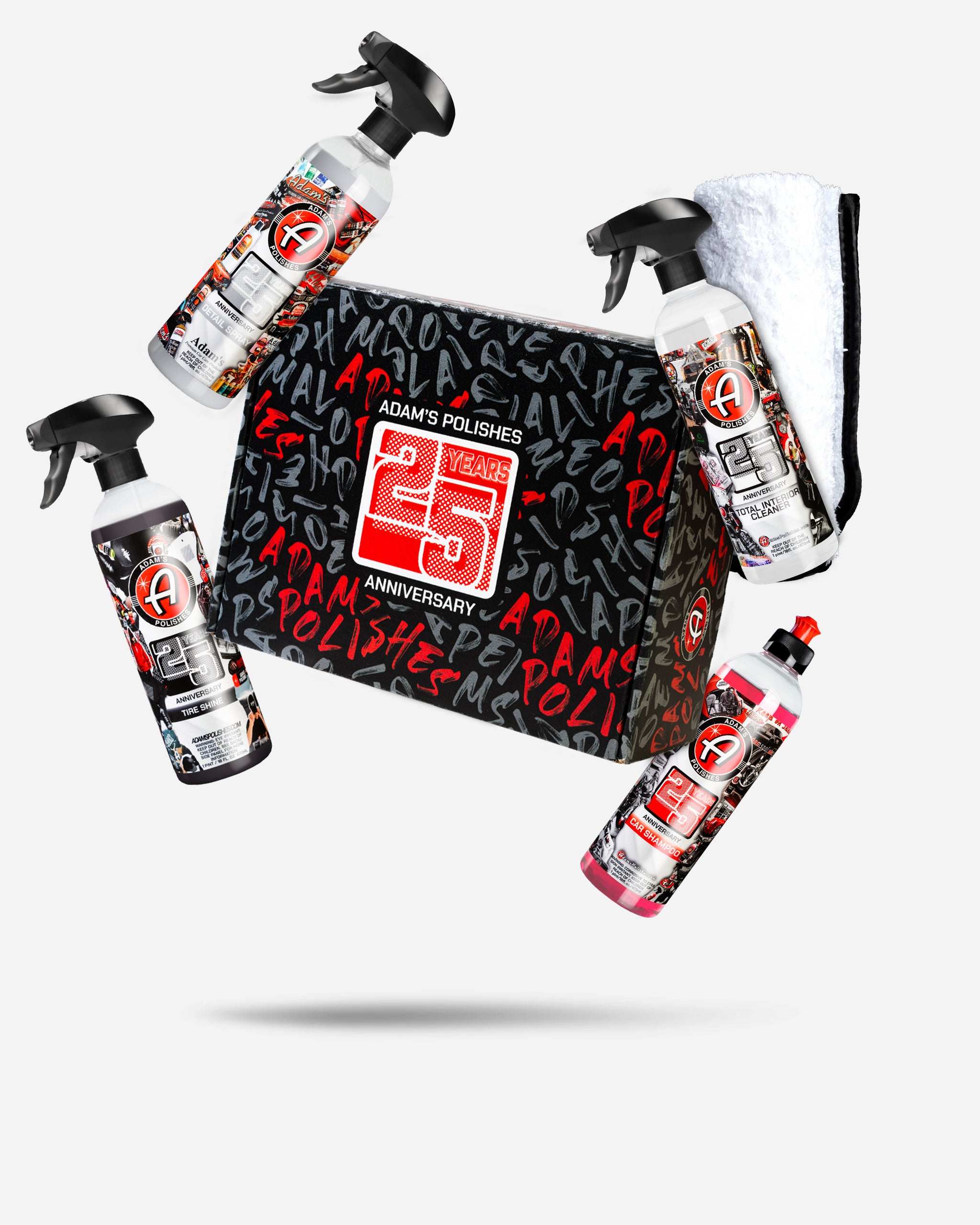 Adam's 25th Anniversary Premium Car Detailing Kit - Complete Auto Cleaning & Polishing Set for Showroom Shine | Perfect for Car Enthusiasts, Detailing Professionals & Gift Giving