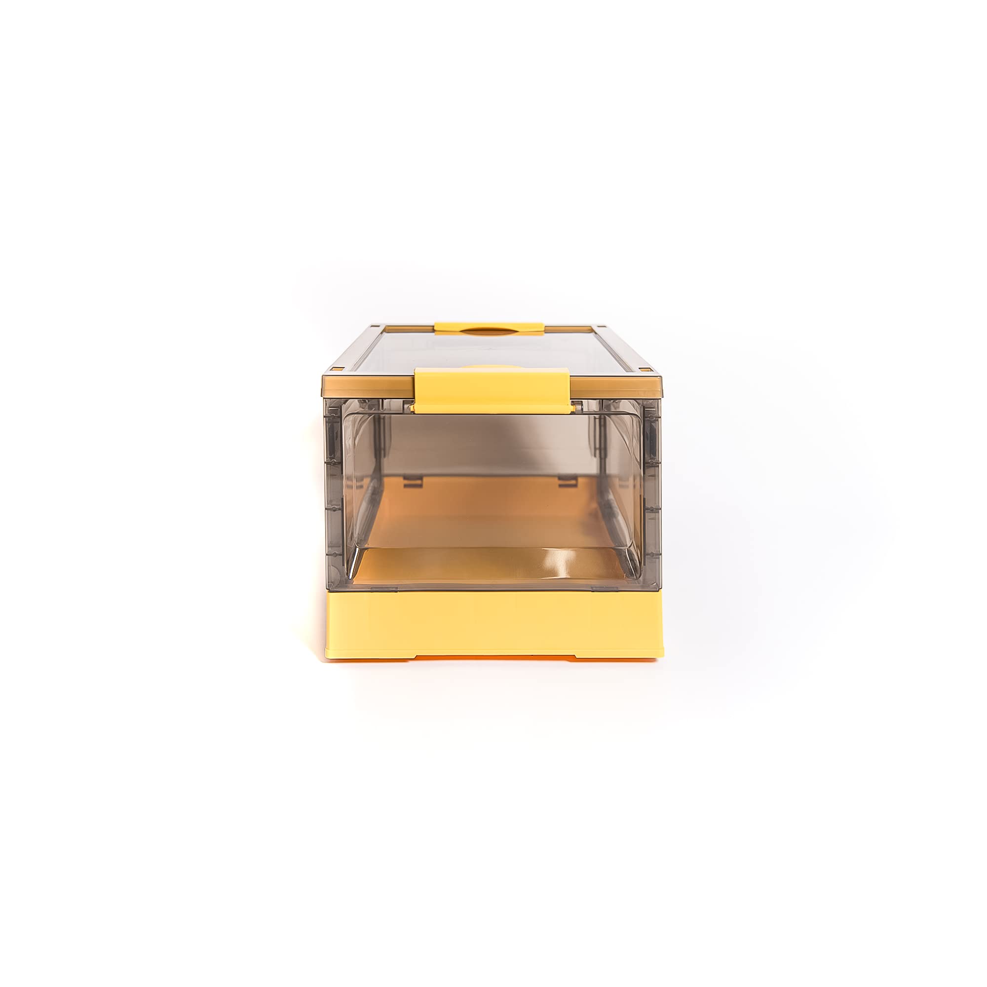 Best Home Fashion 3-Pack Collapsible Storage Bins with Side Opening & Stackable Lid - Foldable Storage Box for Home & Office Organization (Small, Yellow) - Perfect for Closet, Nursery, and Pantry Storage