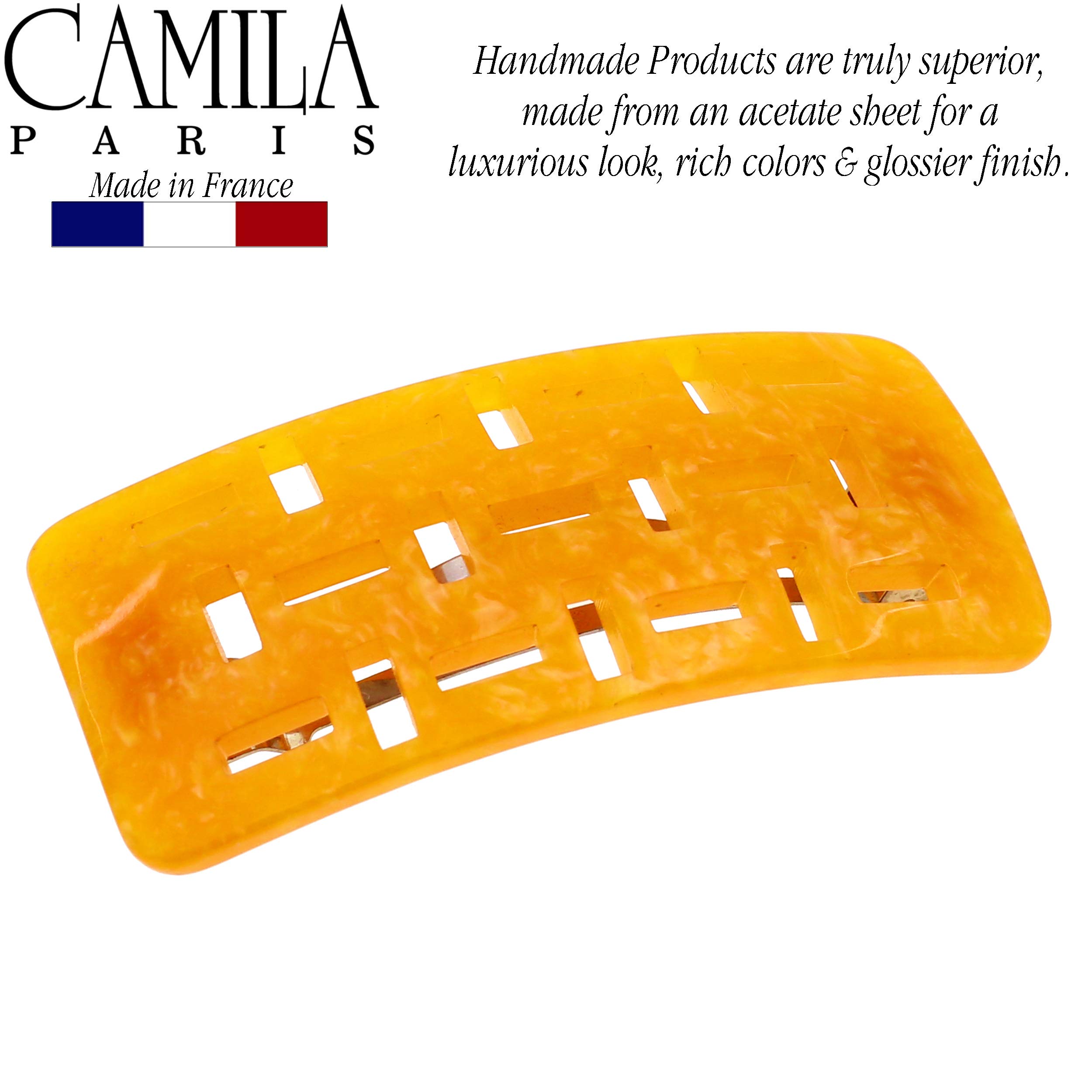 Camila Paris DG47 French Hair Barrette Clip for Girls & Women - Handmade in France, Strong Hold Grip, No Slip & Durable Hair Accessories - Perfect for School, Weddings & Everyday Styling