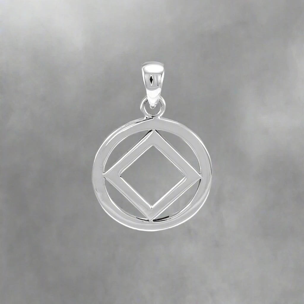 Narcotics Anonymous NA Symbol Silver Pendant - Elegant Recovery Jewelry TPD4704 for Sobriety Gifts & 12-Step Program Support