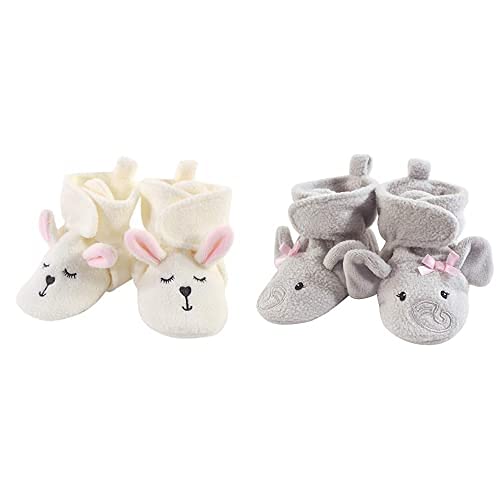 Hudson Baby Fleece Booties 2-Pack - Bunny & Elephant - 12-18 Months for Winter Comfort