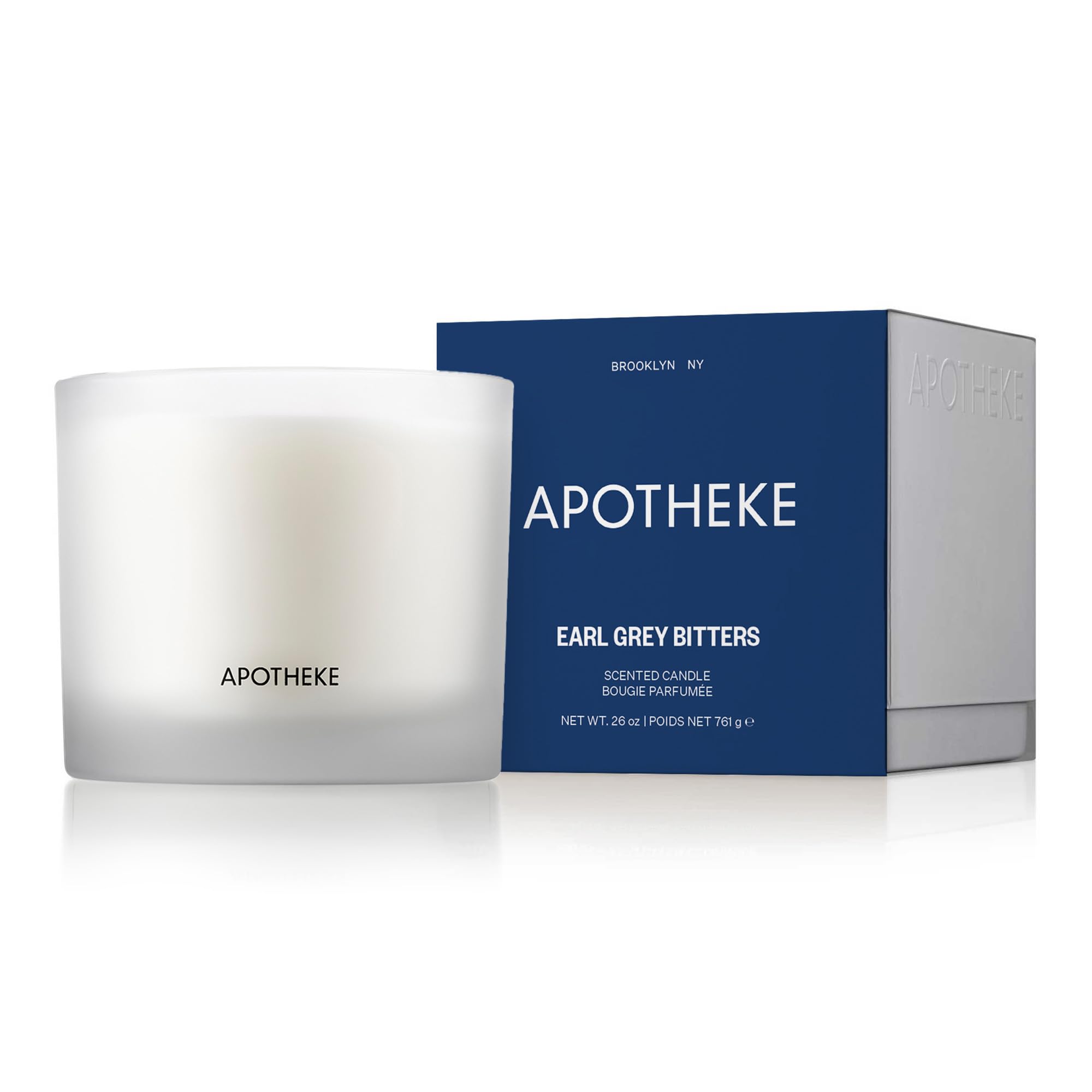 Premium Apotheke 3-Wick Scented Candles - Earl Grey Bitters Fragrance, Long-Lasting Soy Wax, 45+ Hour Burn Time - Perfect for Home Relaxation, Spa Nights & Cozy Evenings
