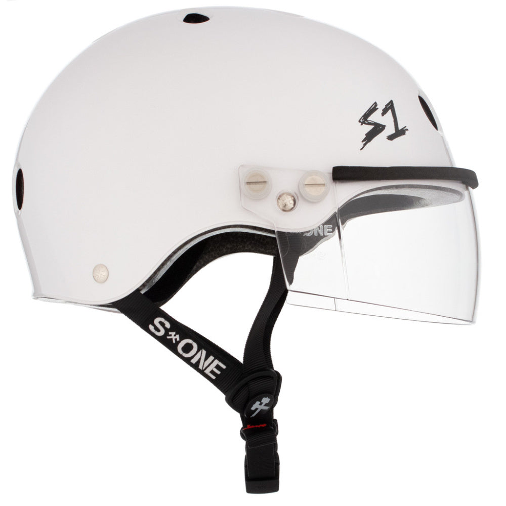 S One Lifer Visor Helmet - Gloss White | Skateboard, Scooter & BMX Protective Gear for Extreme Sports Safety