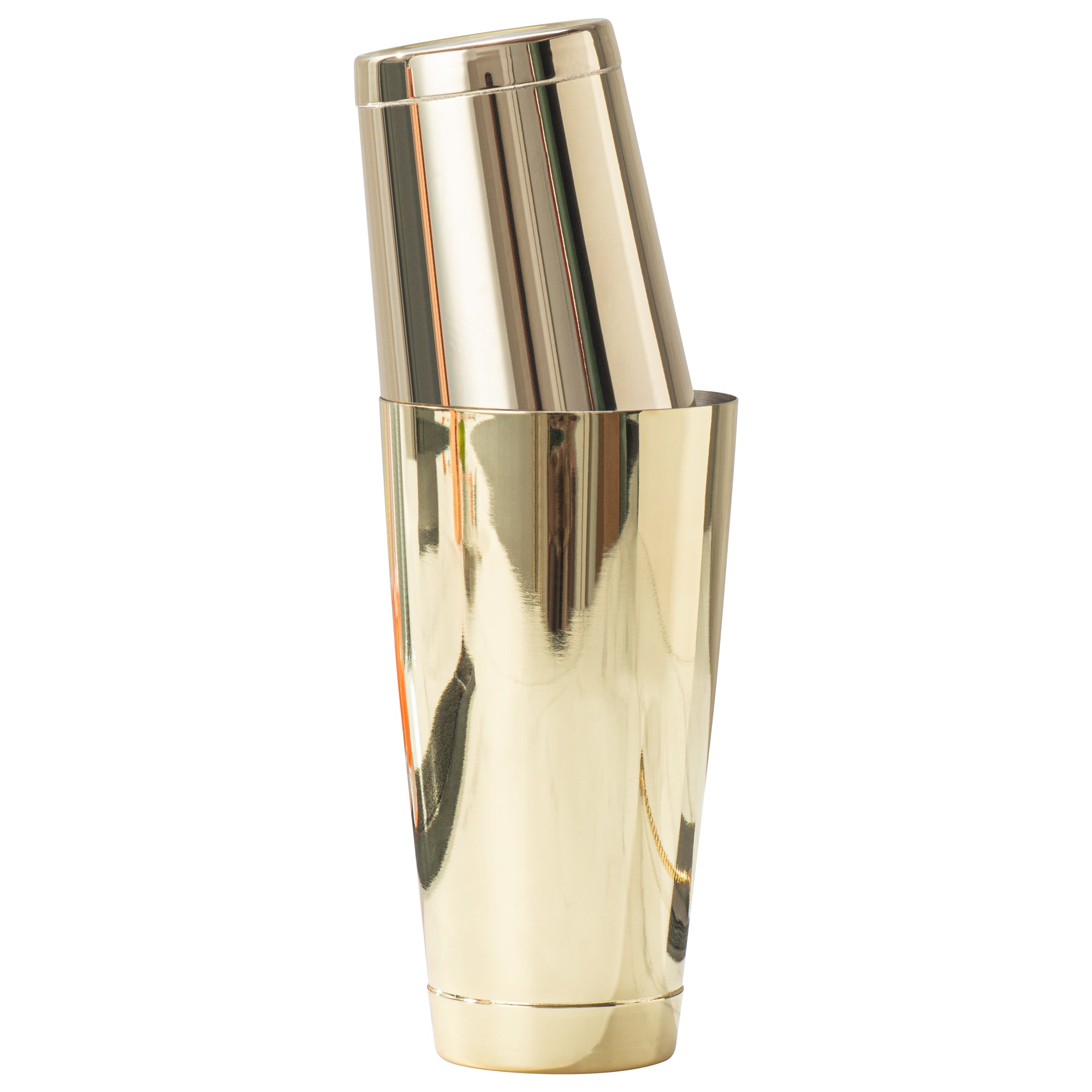 Premium 24 oz Gold Plated Stainless Steel Cocktail Shaker - Weighted Bar Mixing Tin (3.5