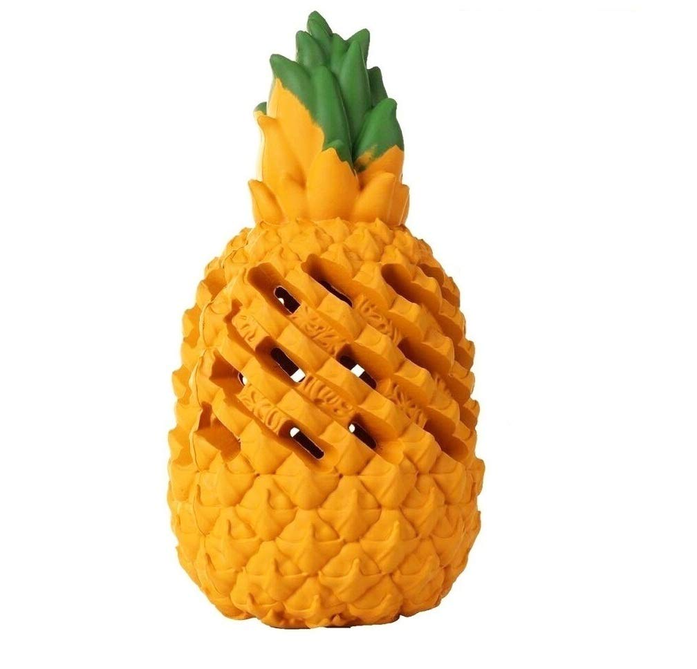 Durable Indestructible Dog Chew Toys for Aggressive Chewers - Tough Interactive Puppy Toys for Large & Small Dogs, Treat Dispensing Teeth Cleaning Toy (Pineapple Design) - Perfect for Boredom Relief & Dental Health