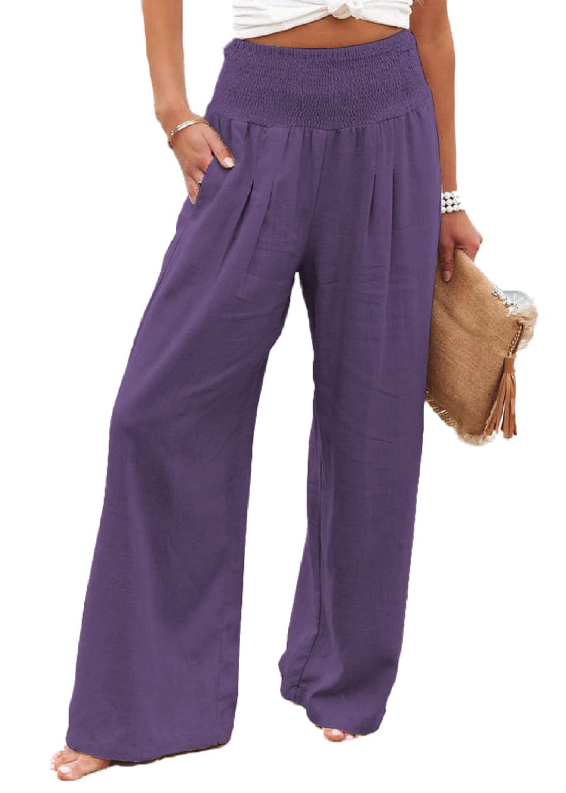 TSMNZMU Women's White Plus Size Romper Jumpsuit - Boho Beach Pants & Summer Outfits for Women | Casual Cargo Pants, Baggy Lounge Wear, Vacation Essentials