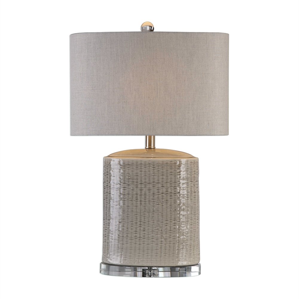 Modern Taupe Ceramic Table Lamp - Elegant Home Decor for Living Room, Bedroom & Office - Soft Ambient Lighting for Relaxation & Reading