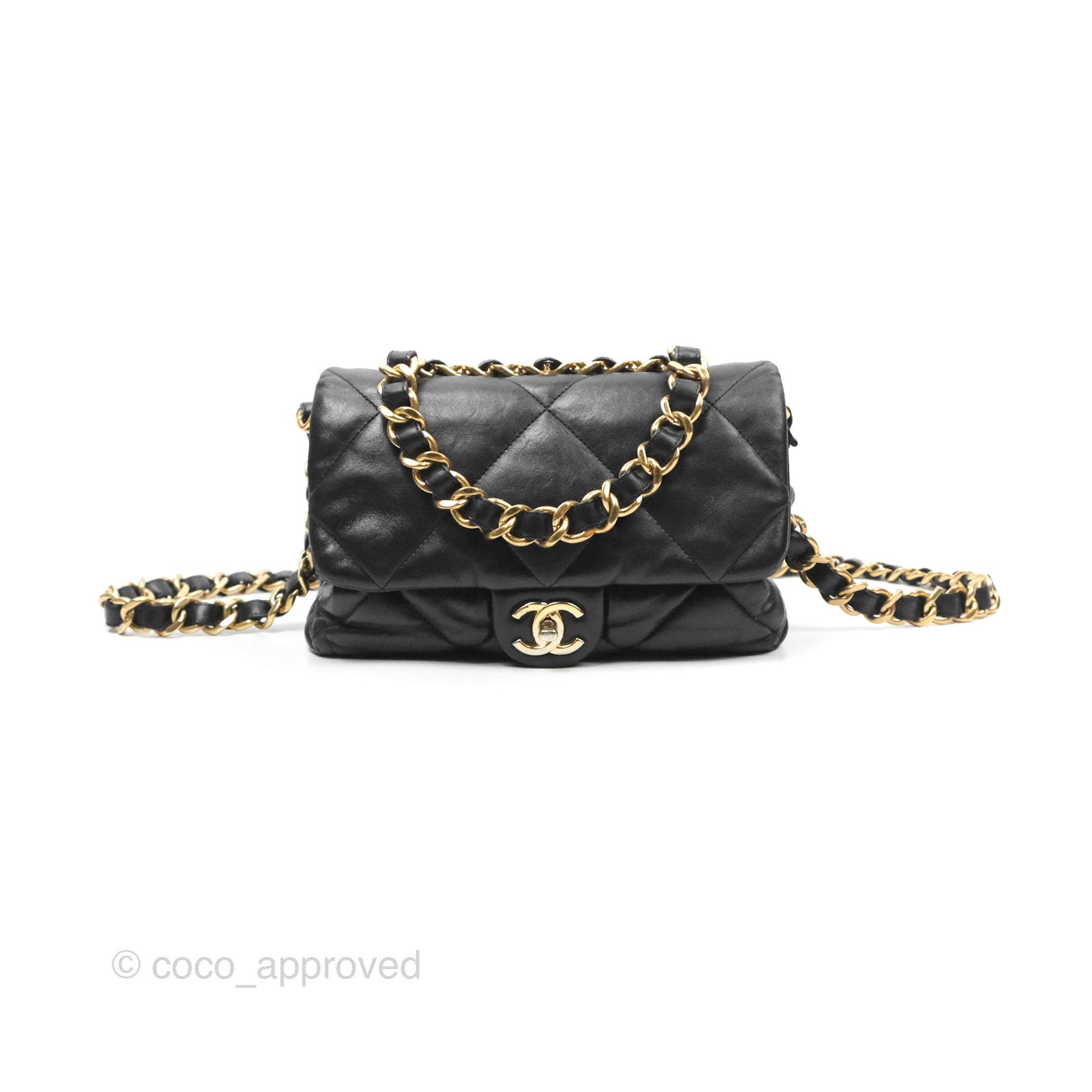 Chanel Classic Flap Bag with Chain Handle - Black Goatskin Leather & Gold Hardware | Luxury Shoulder Bag for Women, Perfect for Evening Events & Date Nights