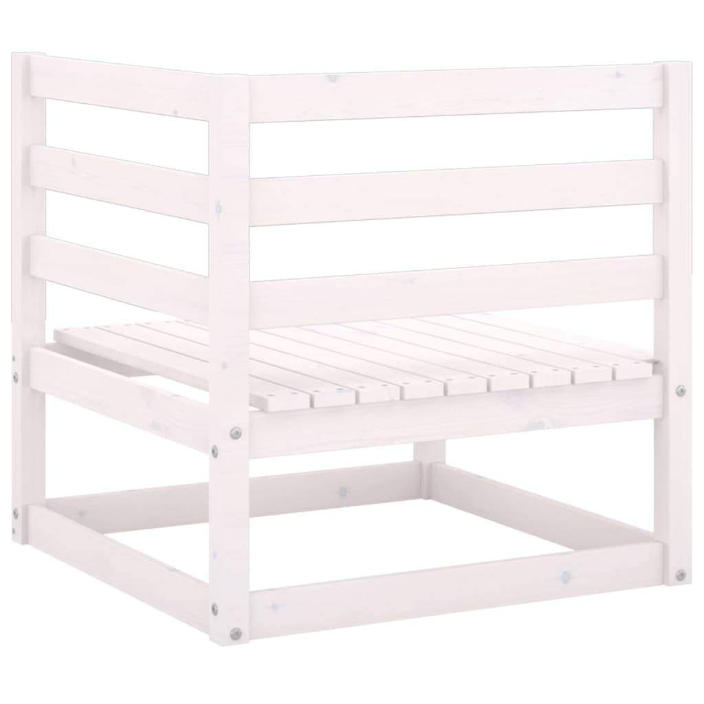 2-Seater Patio Sofa with Cushions - Comfortable Outdoor Furniture in White Solid Pinewood - Perfect for Porch, Garden, Lawn or Backyard Relaxation