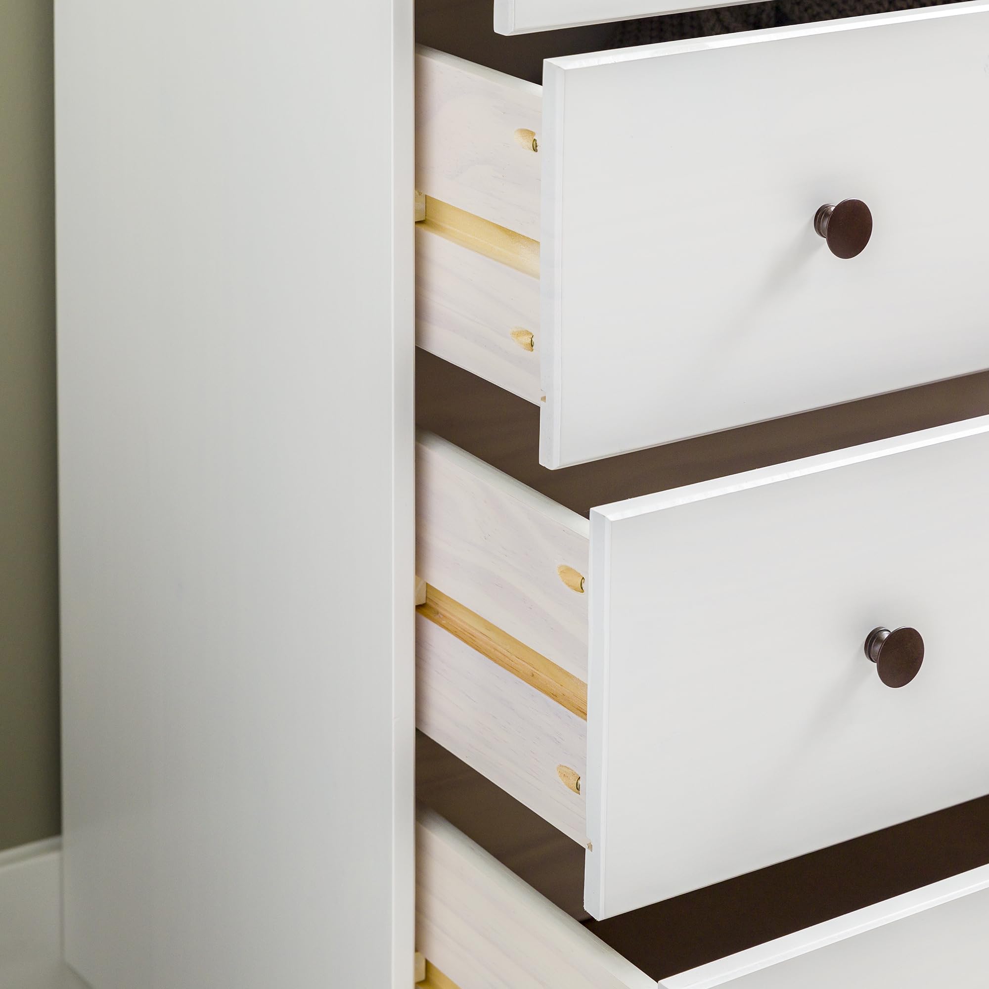 Walker Edison 4-Drawer Tall Wood Dresser - White, Bedroom Storage Organizer for Closet & Hallway | Perfect for Home, Office & Dorm Room Organization