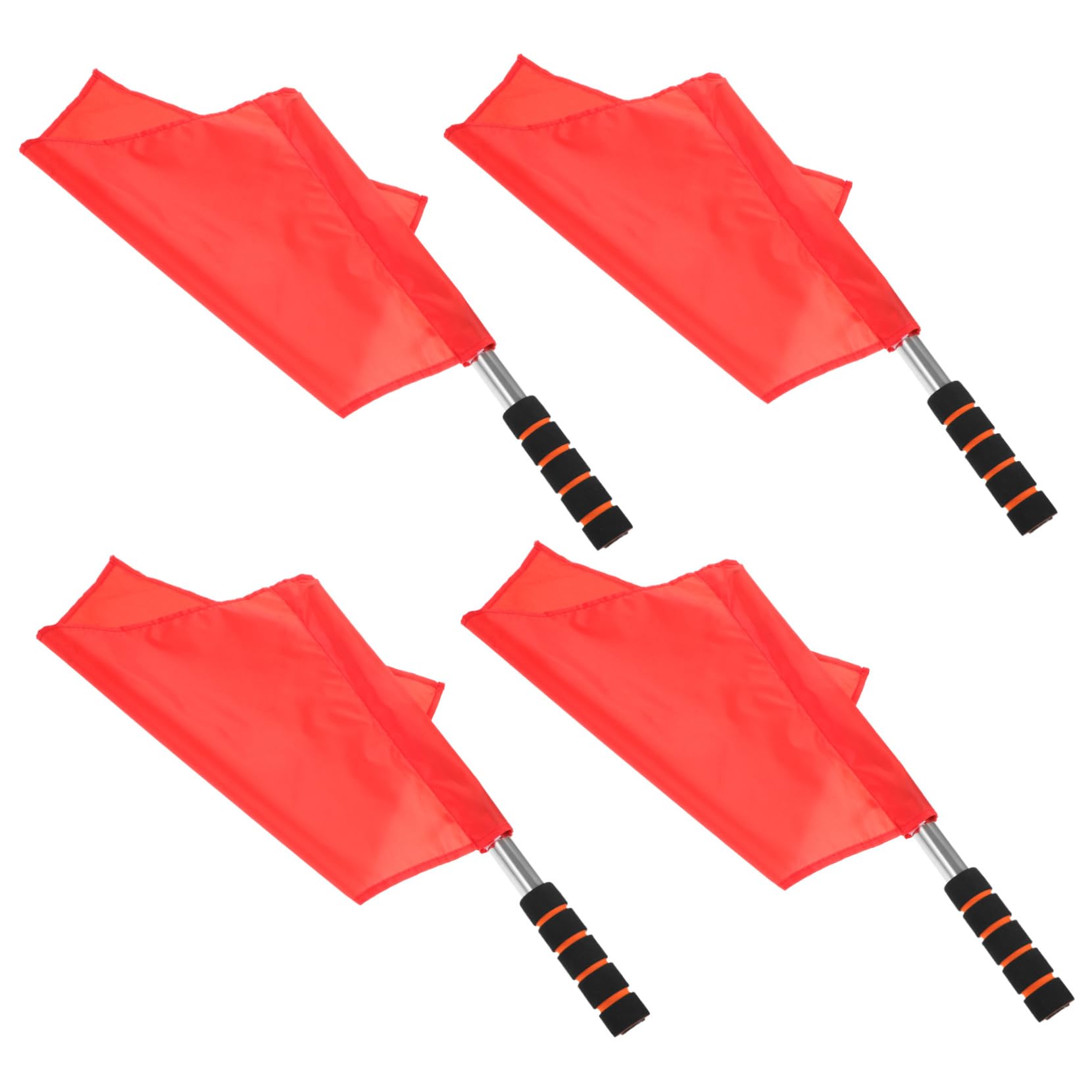 Veemoon 4 Pack Red Safety Flags - Referee Handheld Flags for Soccer, Racing, Track & Field - High Visibility Warning Flags for Sports, Traffic Control & Emergency Signaling