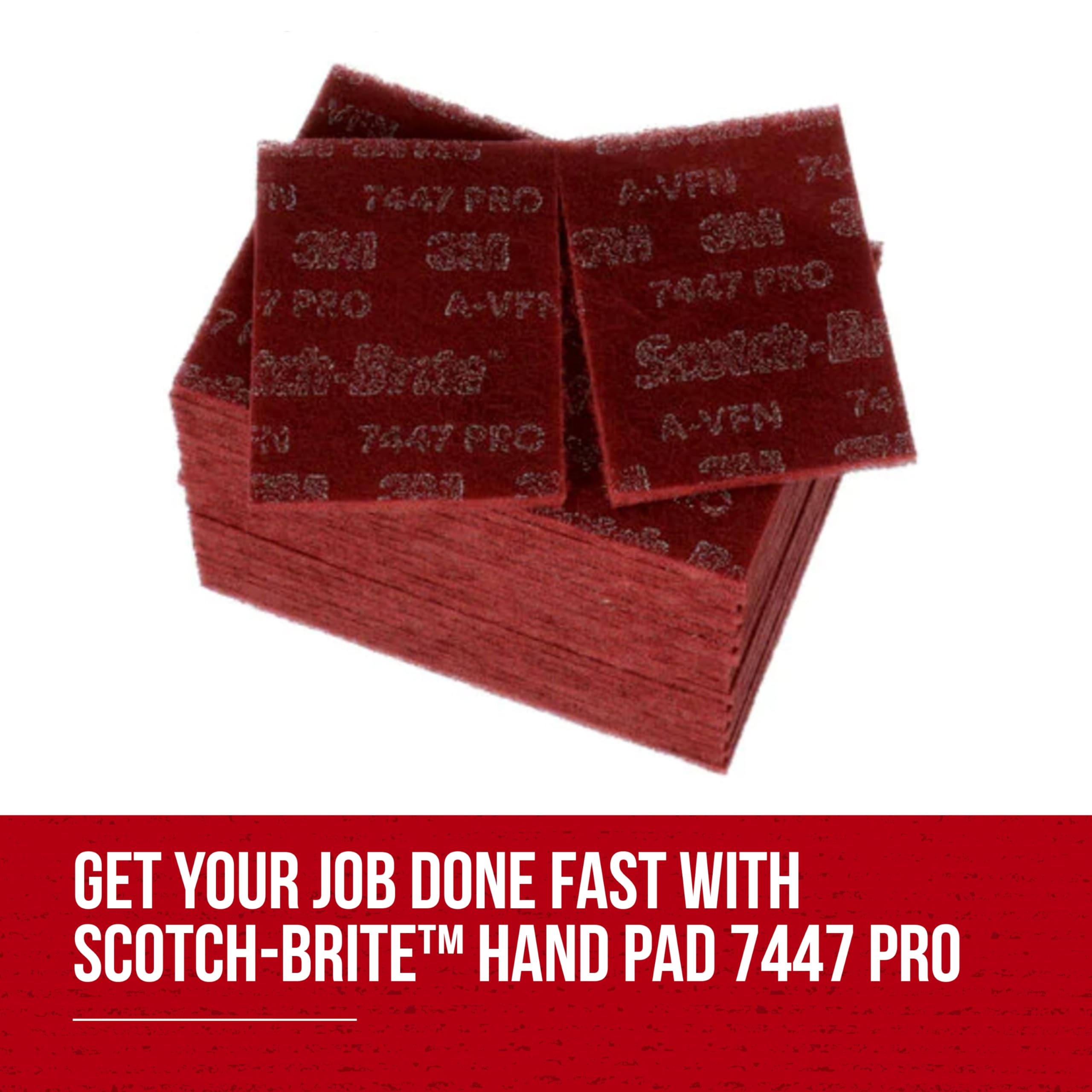 3M Scotch-Brite 7447B Pro Hand Pad - 60-Pack Fine Grade 6
