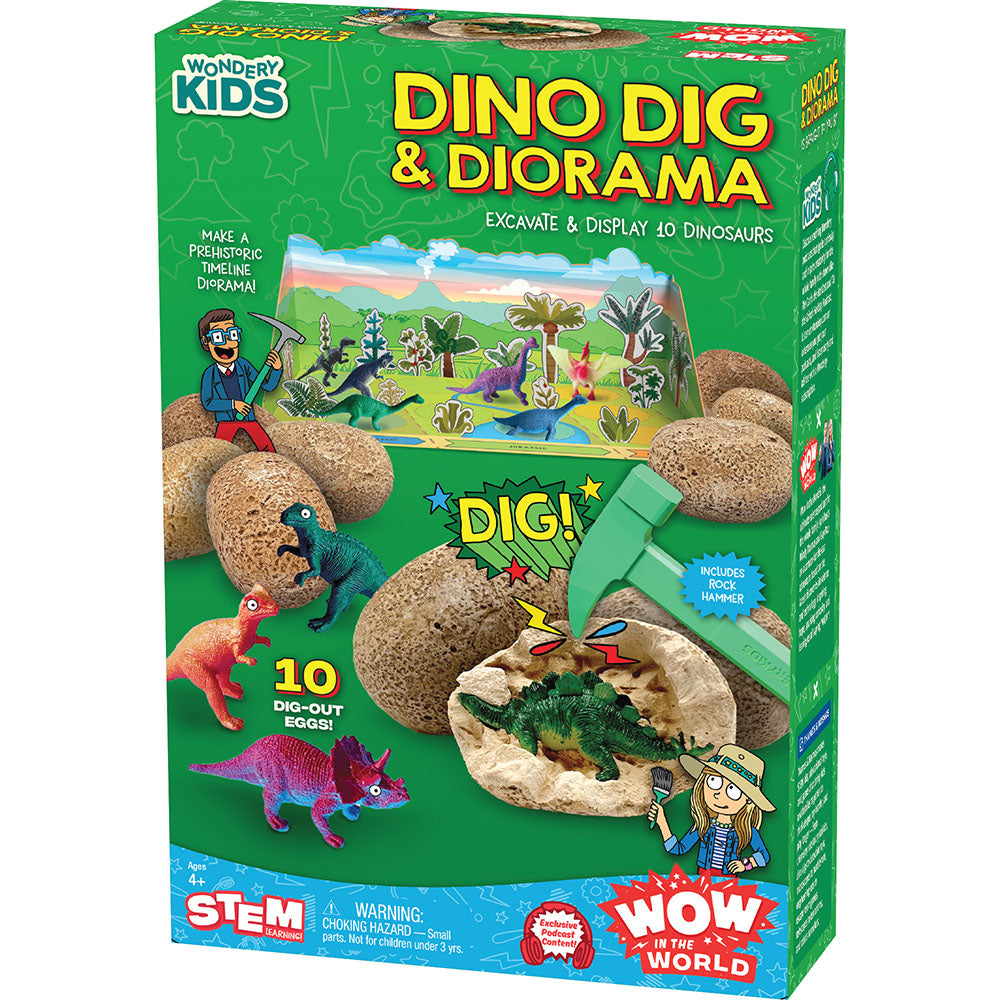 Wow in the World: Dino Dig & Diorama Kit - Excavate & Build Your Own Dinosaur Fossil Set - Perfect for STEM Learning, Science Projects & Kids Educational Play