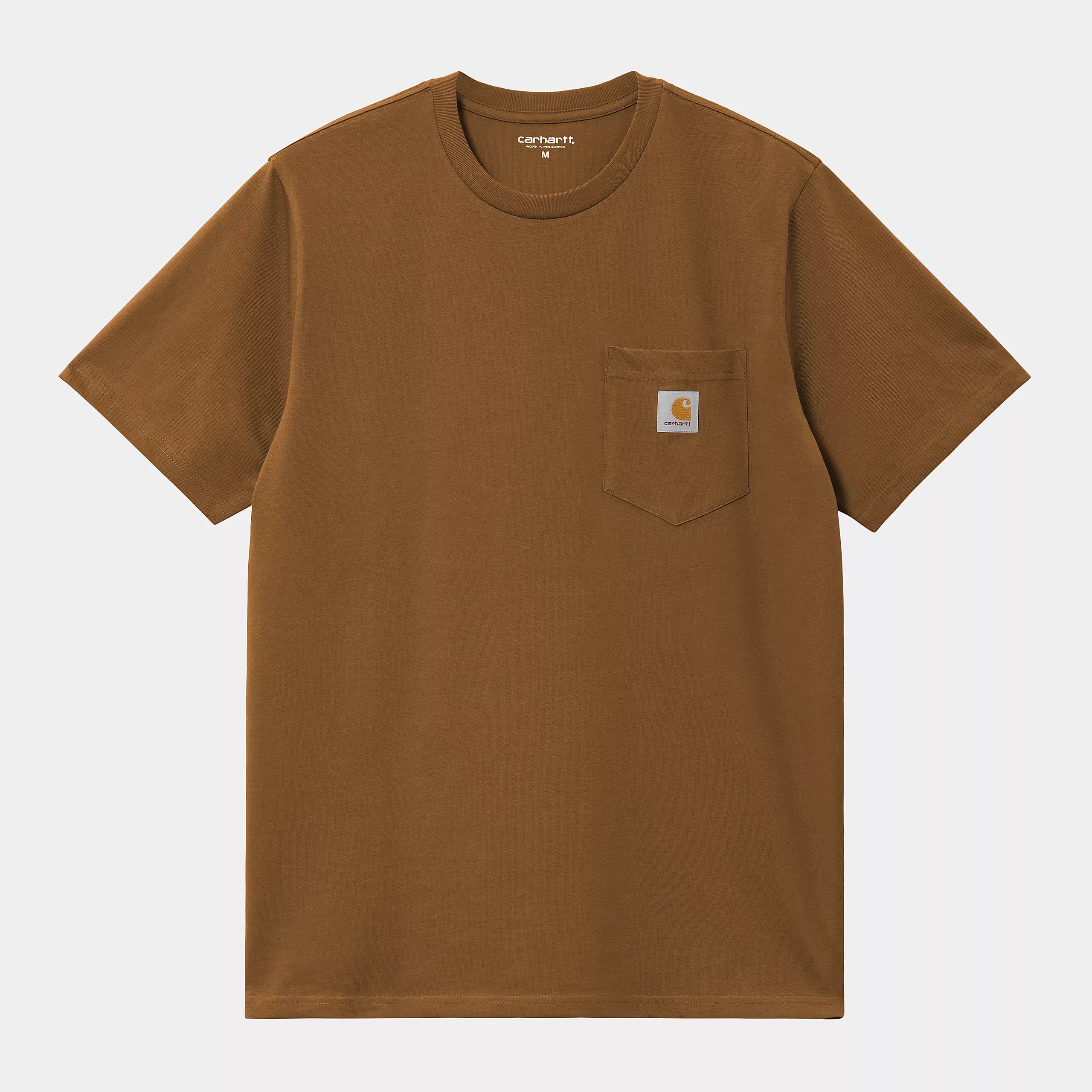 Carhartt Loose Fit Heavyweight Short Sleeve Pocket T-Shirt for Men - Durable Workwear in Carhartt Brown - Perfect for Construction, Outdoor Work & Casual Wear