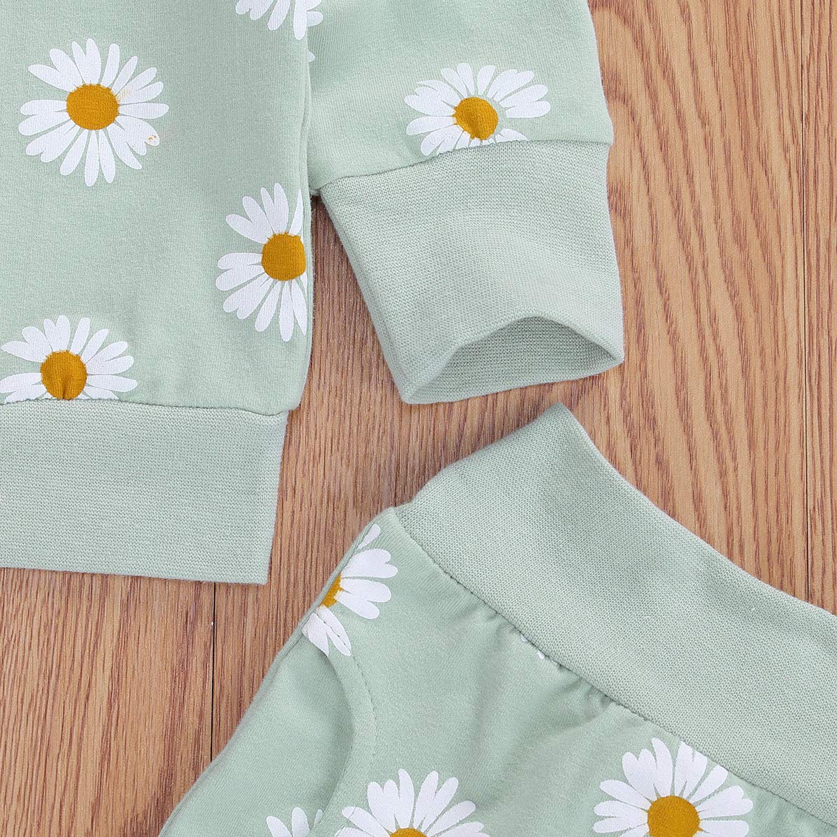 3Pcs Baby Girl Outfits - Daisy Print Sweatshirt, Pants & Headband Set | Cute Infant Winter Clothes for Fall & Winter | Perfect for Family Photos, Holiday Outings & Playdates