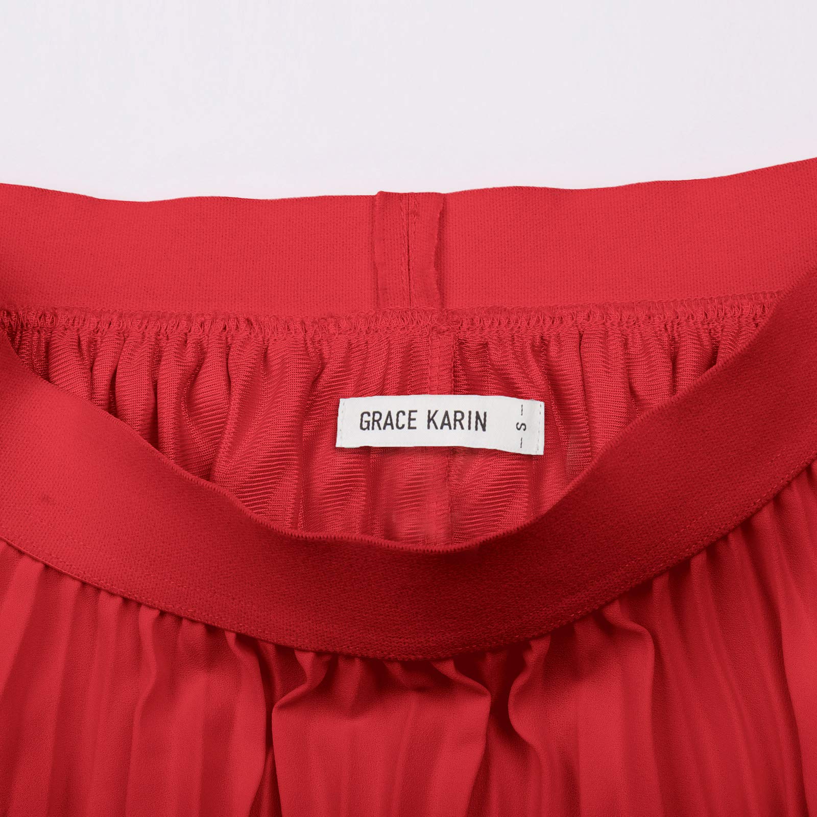 GRACE KARIN Women's High Elastic Waist Pleated Chiffon Skirt - Midi Swing A-Line Skirt for Casual Wear, Office & Party Outfits