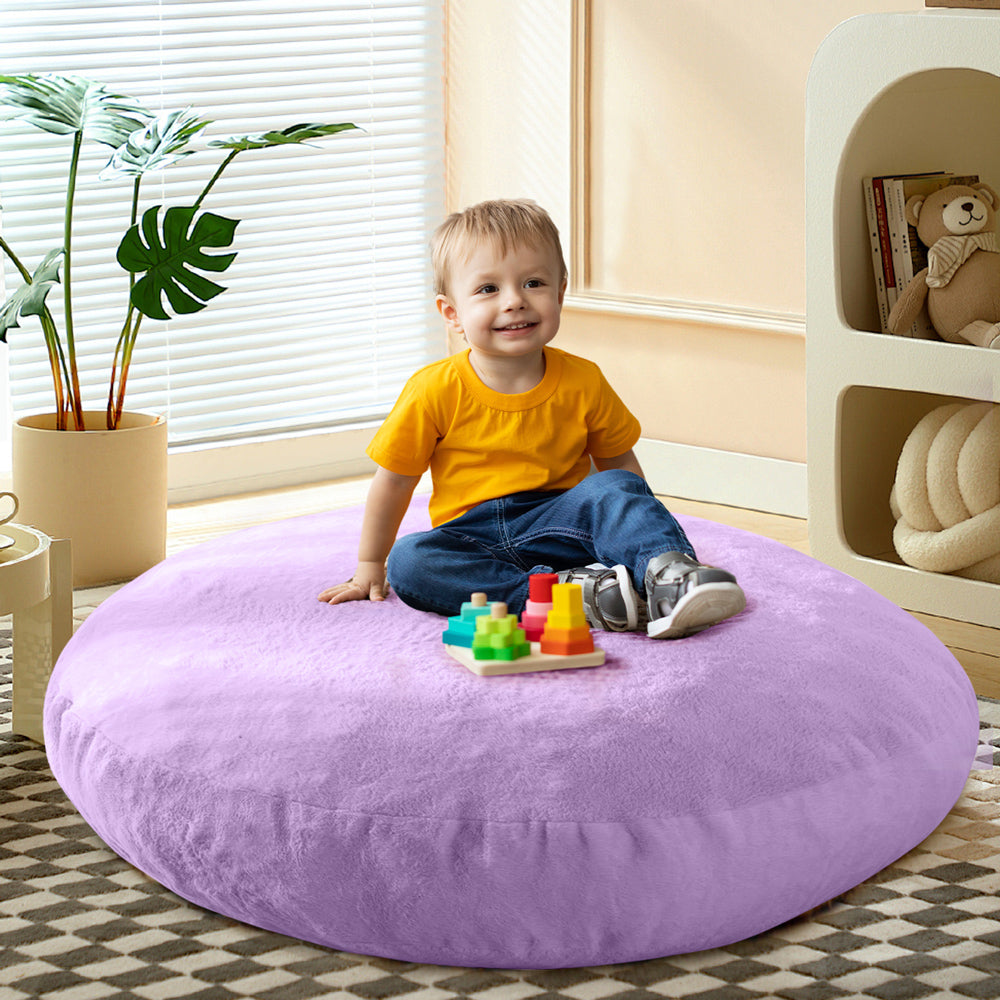 MAXYOYO 2-in-1 Kids Bean Bag Chair & Convertible Floor Pillow Bed - Soft Purple Lounge Seat for Reading, Gaming & Nap Time - Kids Room Decor & Playroom Furniture