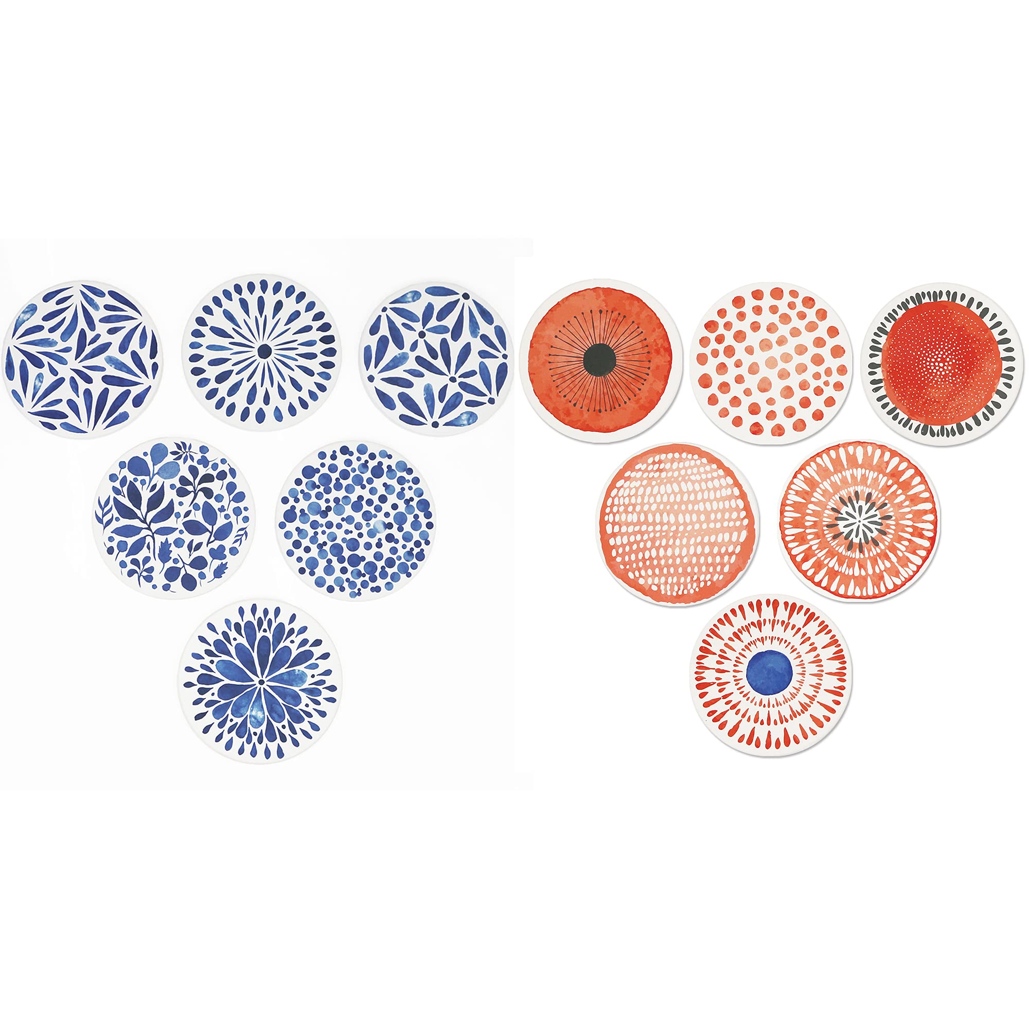 2 Pack of 6 Premium Absorbent Cup Coasters - Non-Slip Drink Pads for Coffee, Tea & Beverages - Perfect for Dining Table, Office Desk & Home Decor